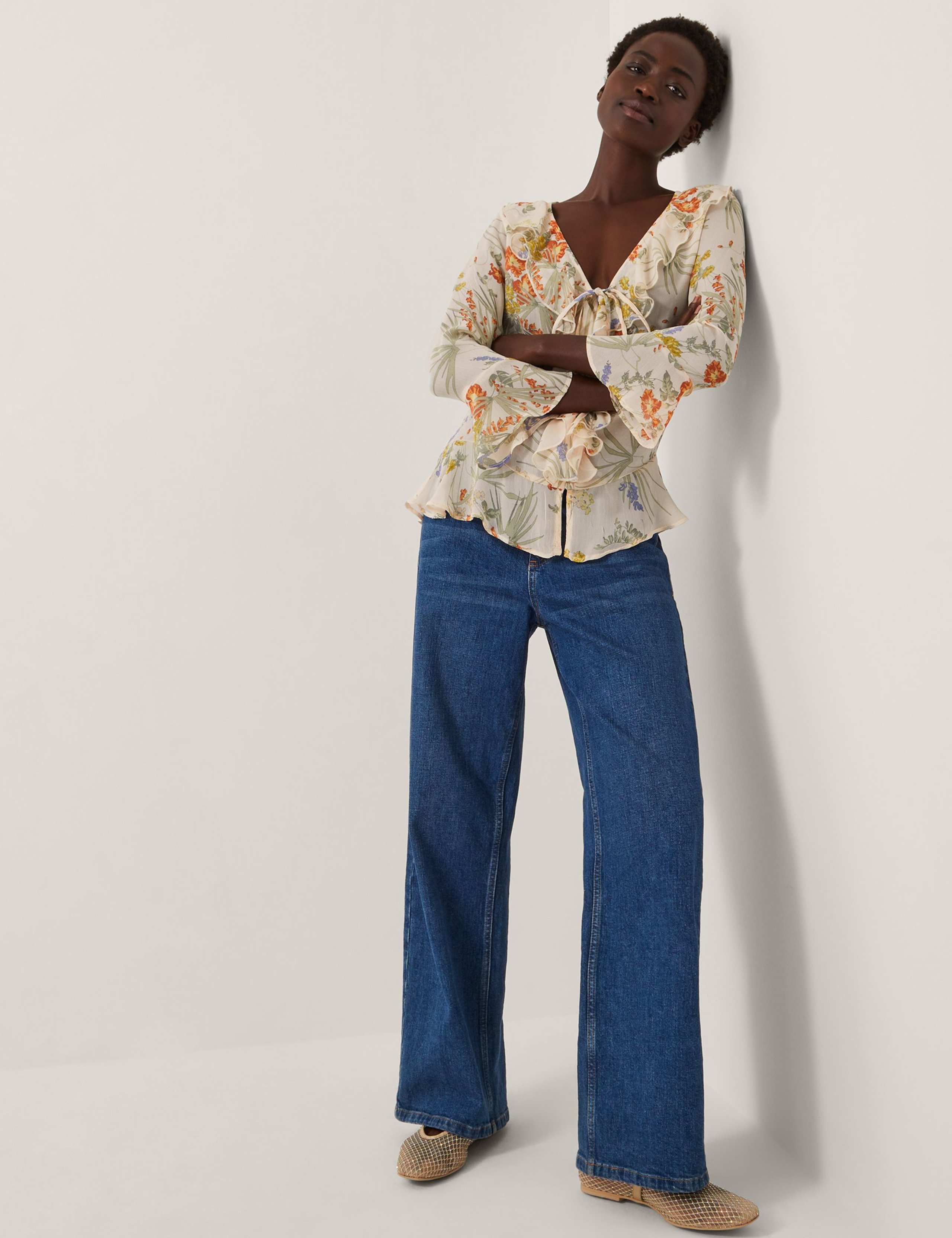 Floral Tie Neck Blouse 5 of 5