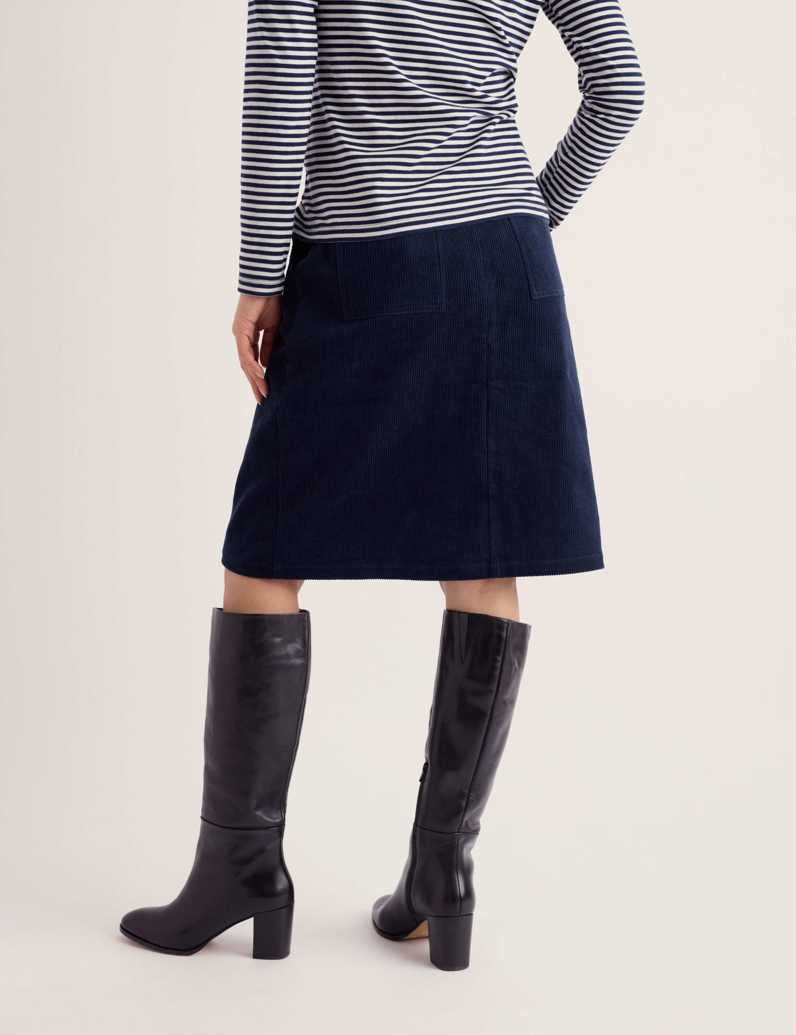 Pure Cotton Textured Knee Length A-Line Skirt 3 of 5