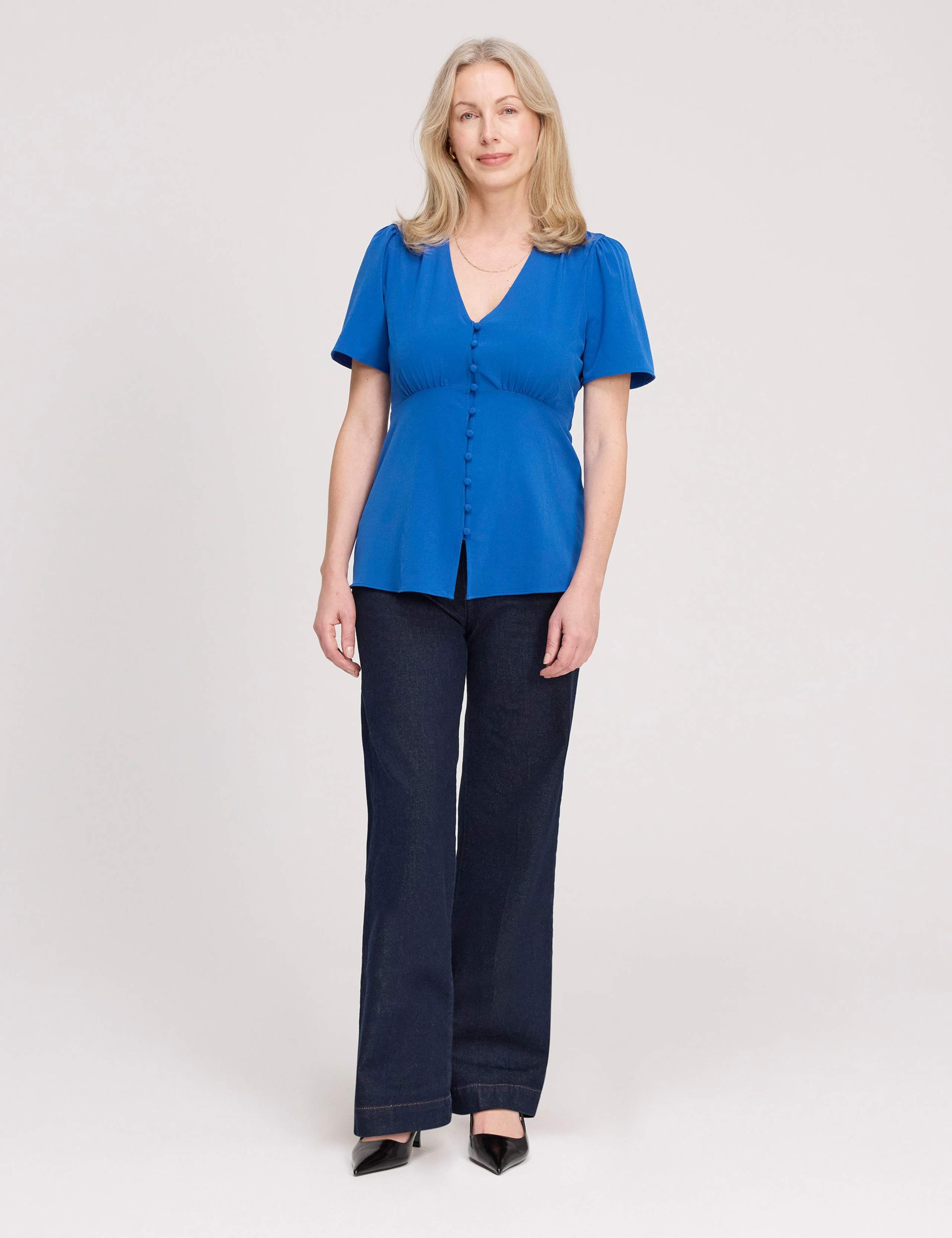 V-Neck Button-Through Top 1 of 5