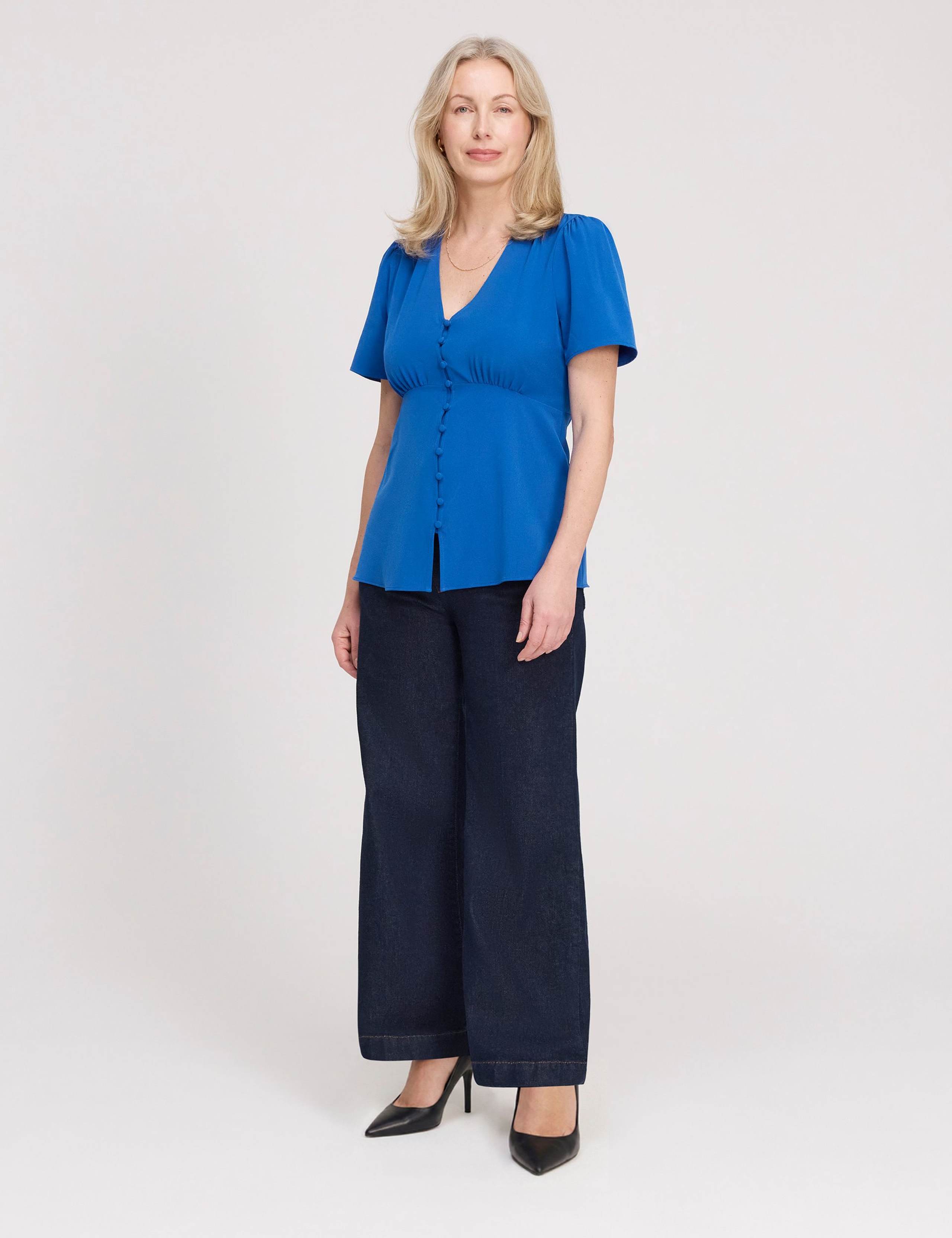 V-Neck Button-Through Top 2 of 5