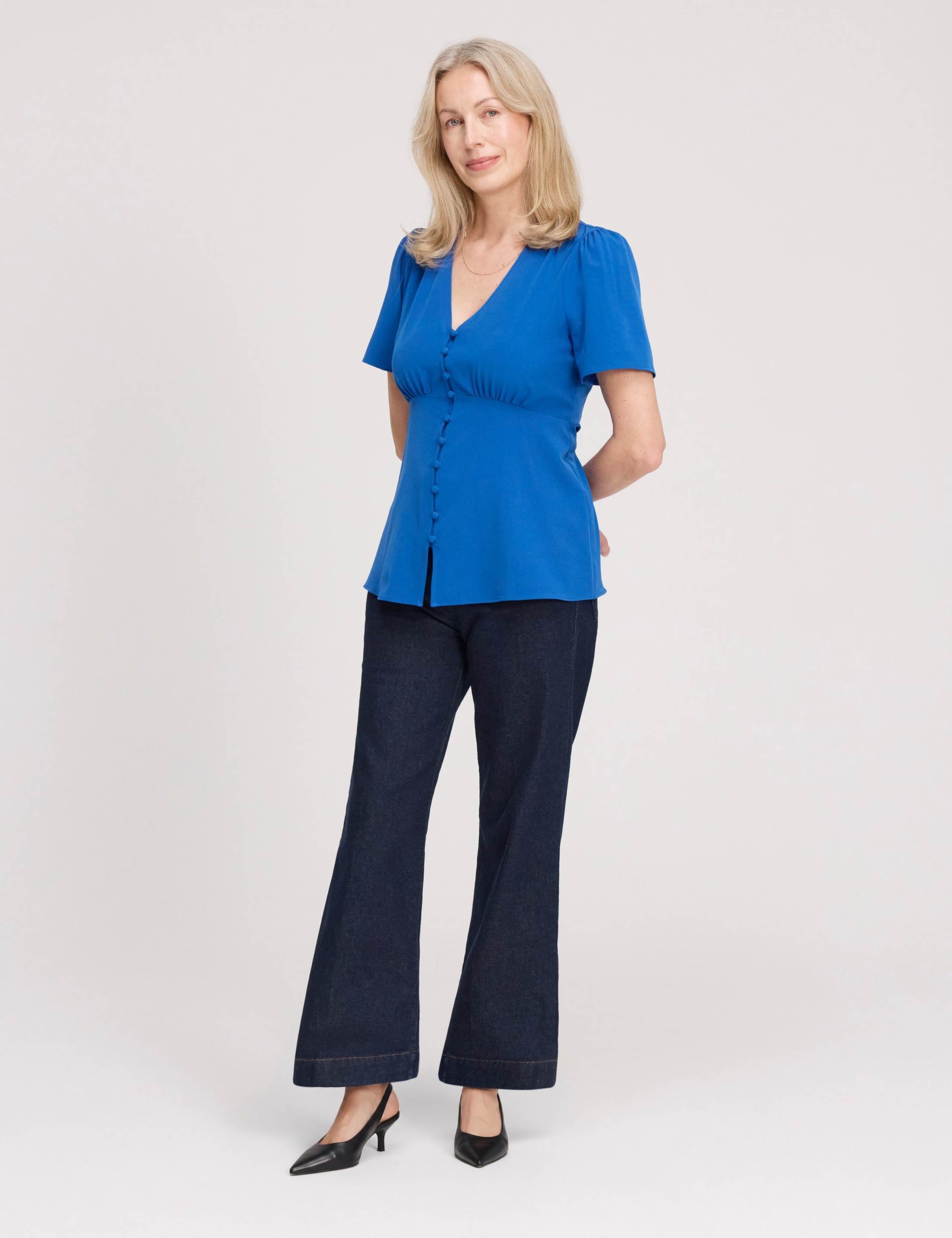 V-Neck Button-Through Top 3 of 5
