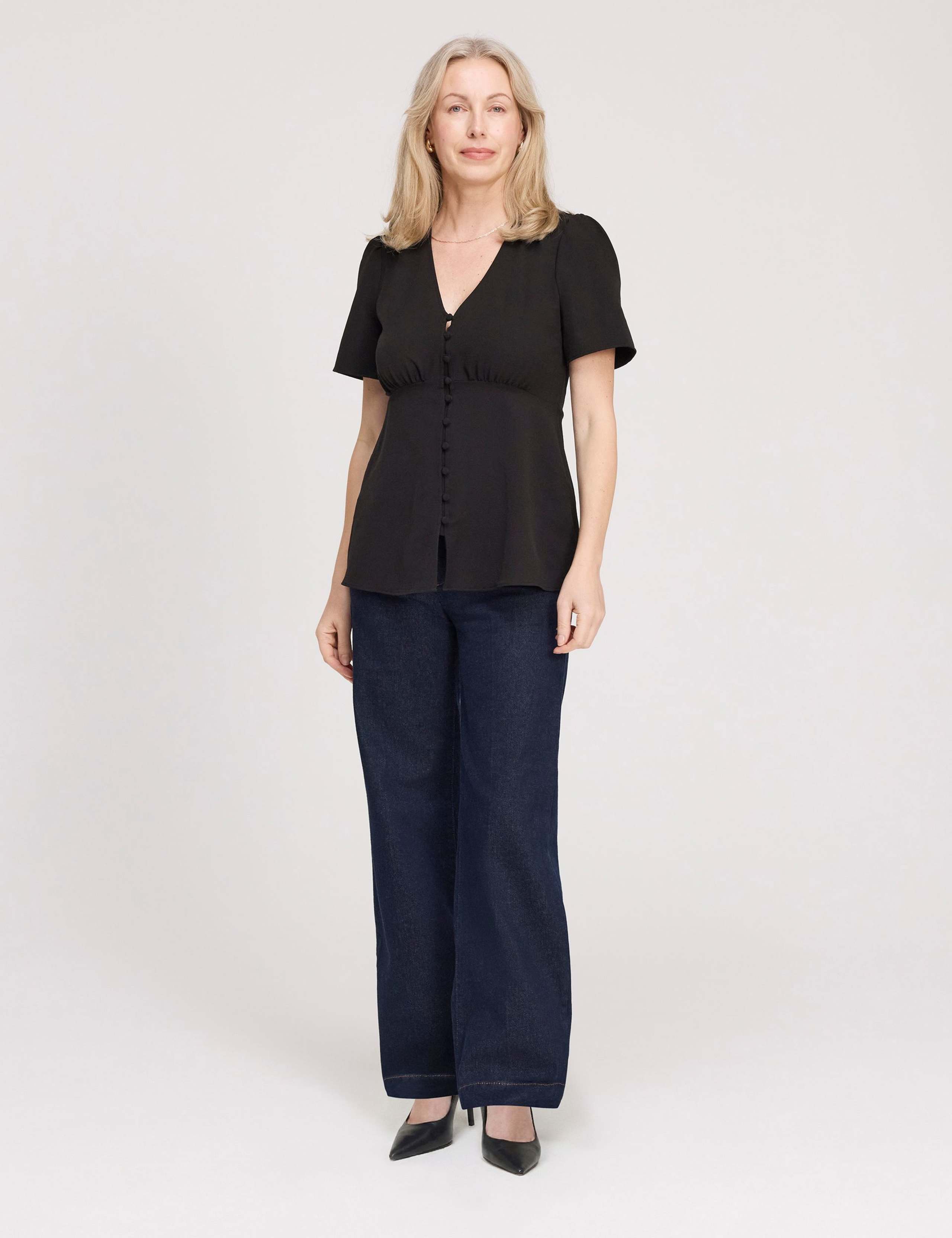V-Neck Button-Through Top 3 of 5