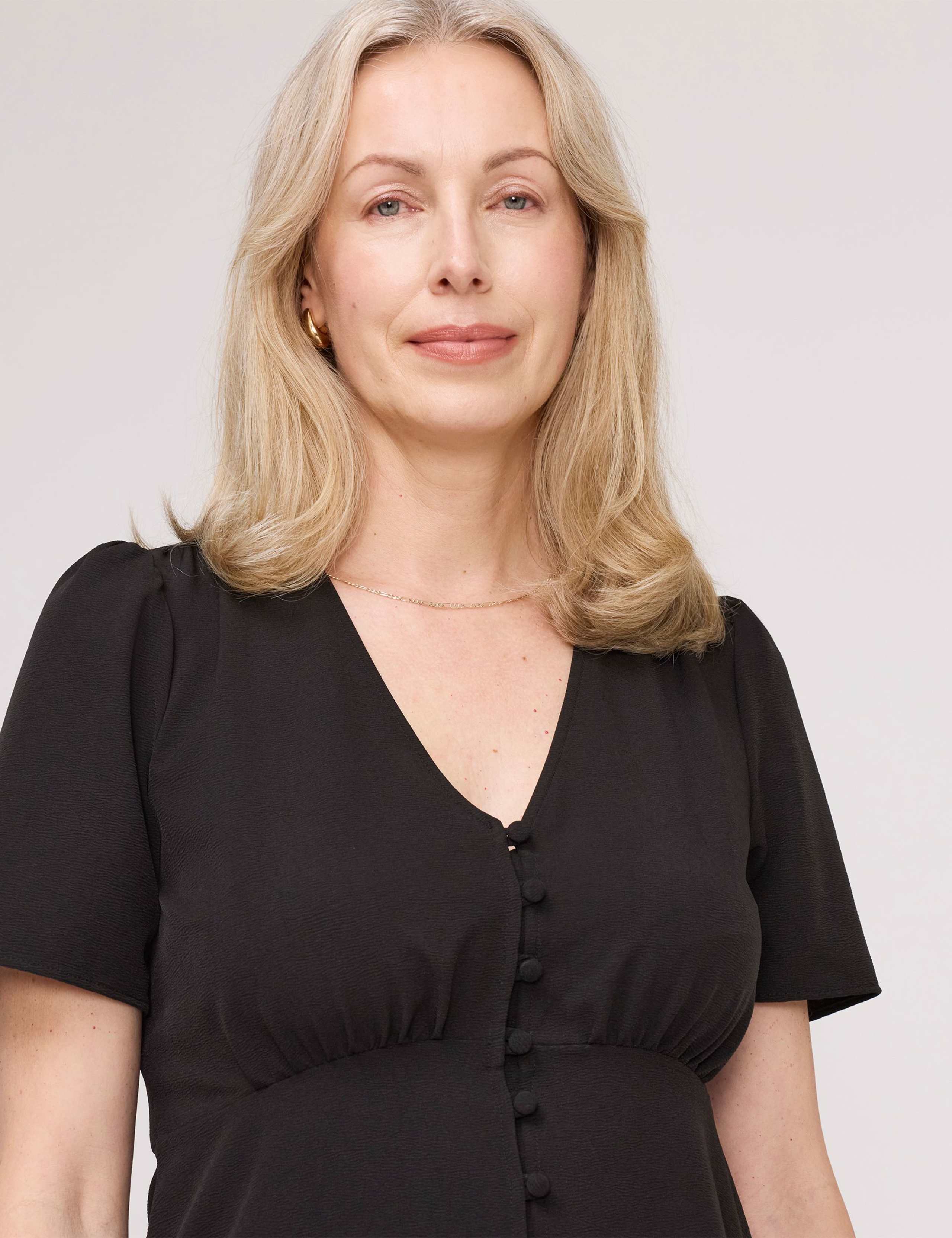 V-Neck Button-Through Top 5 of 5