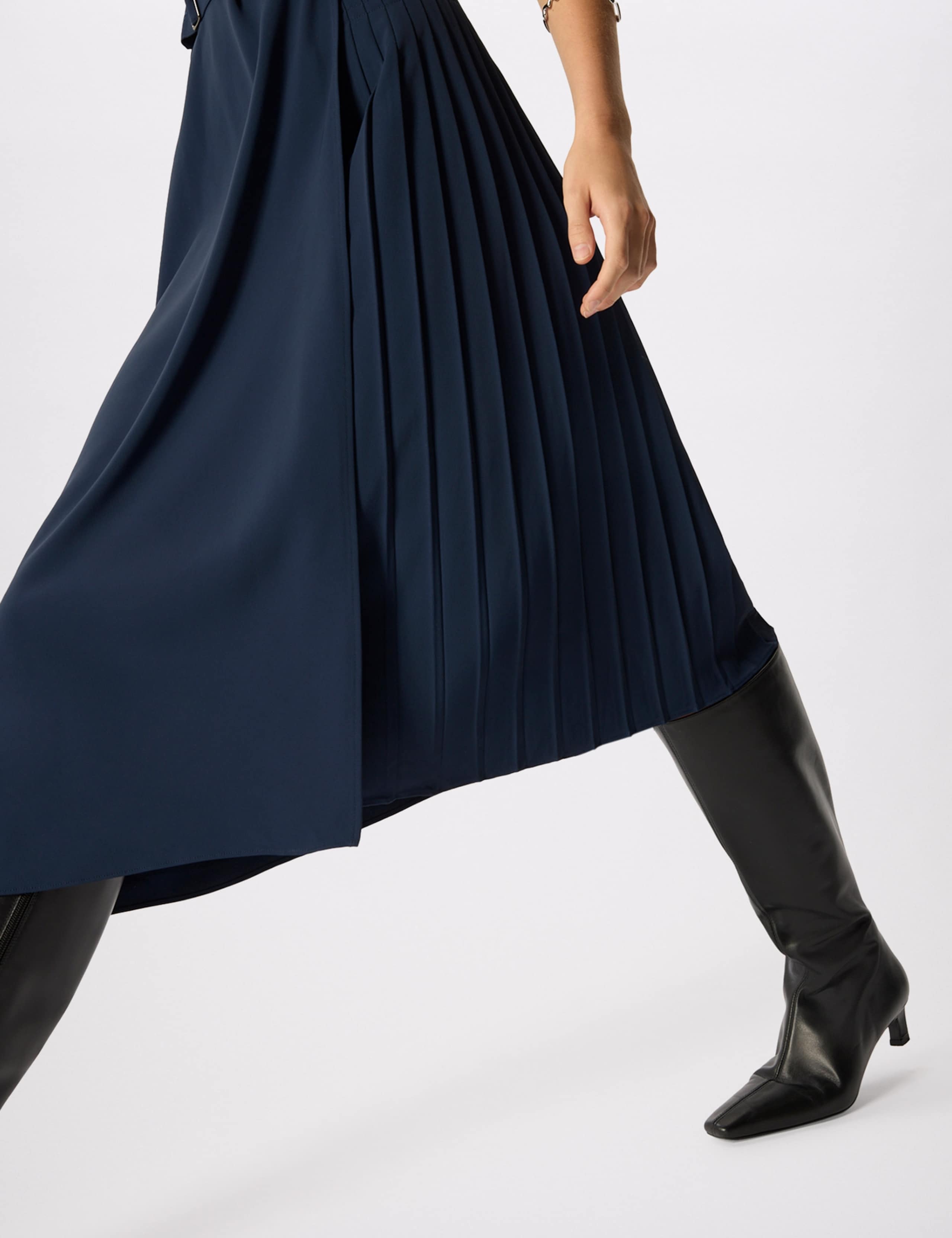 Pleat Detail Belted Asymmetric Dress 6 of 7