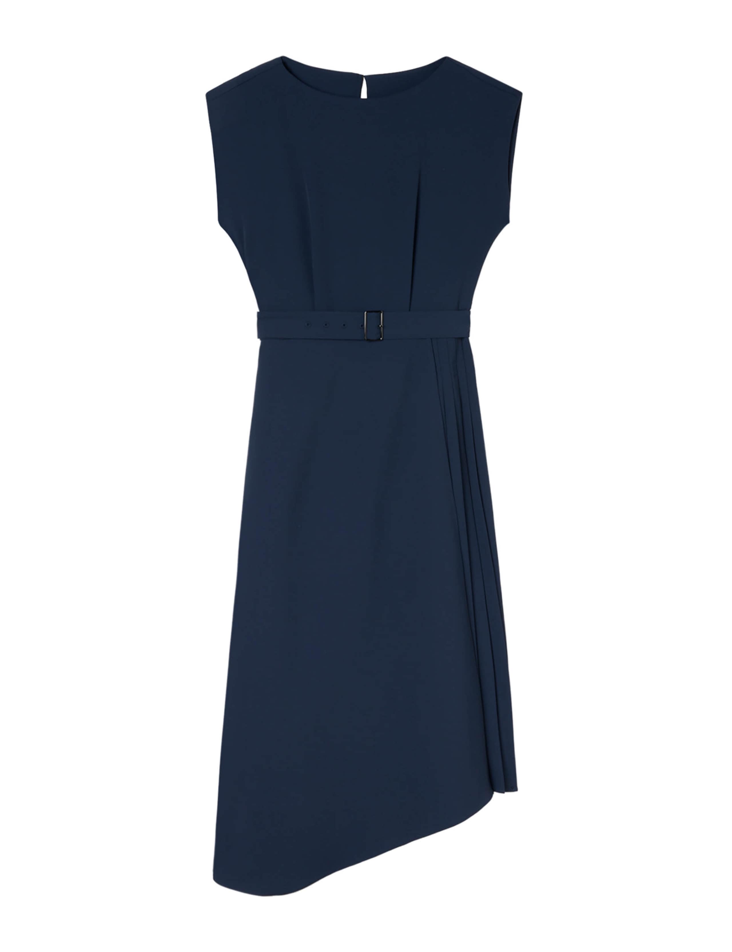 Pleat Detail Belted Asymmetric Dress 2 of 7