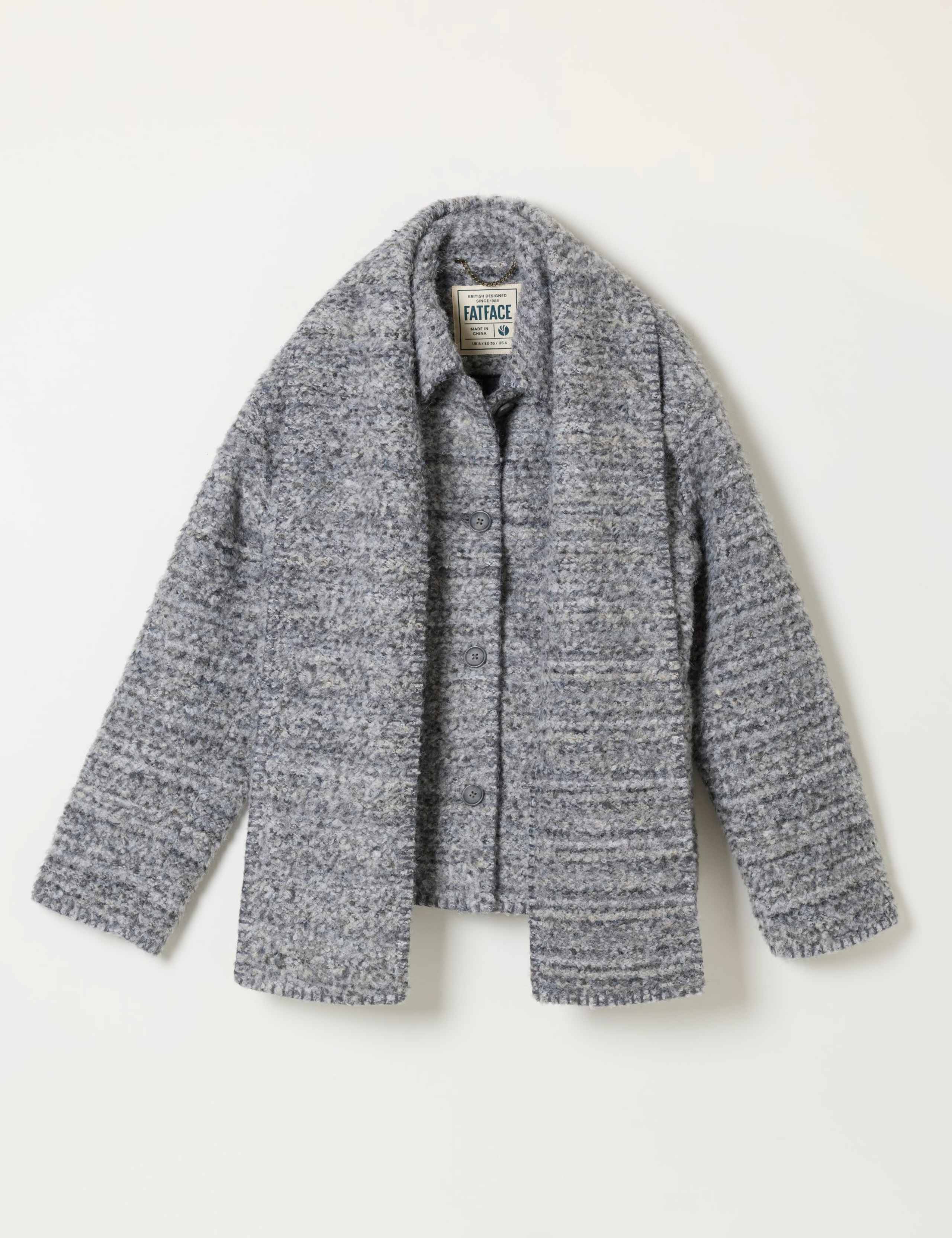 Herringbone Short Jacket with Scarf 8 of 9