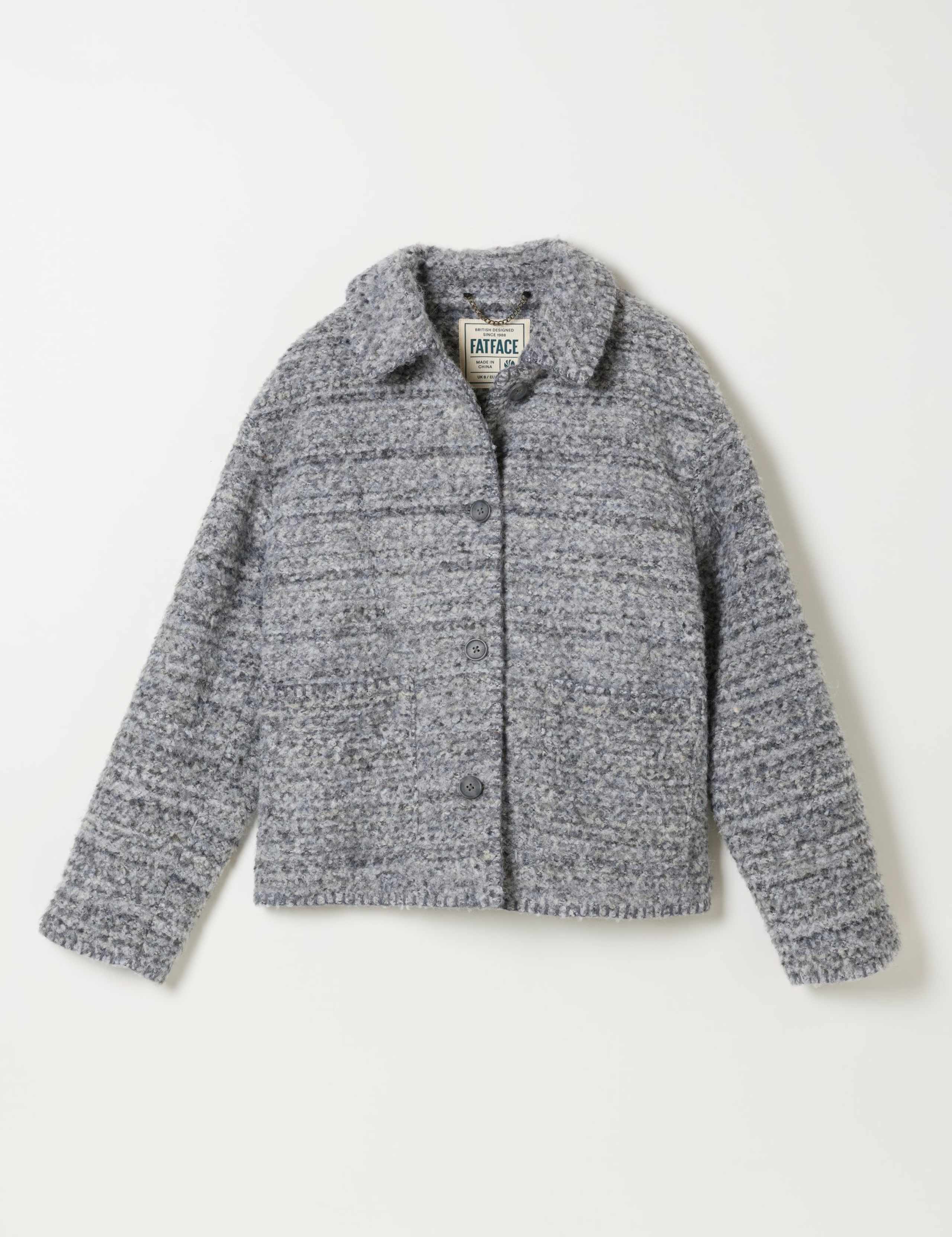 Herringbone Short Jacket with Scarf 9 of 9