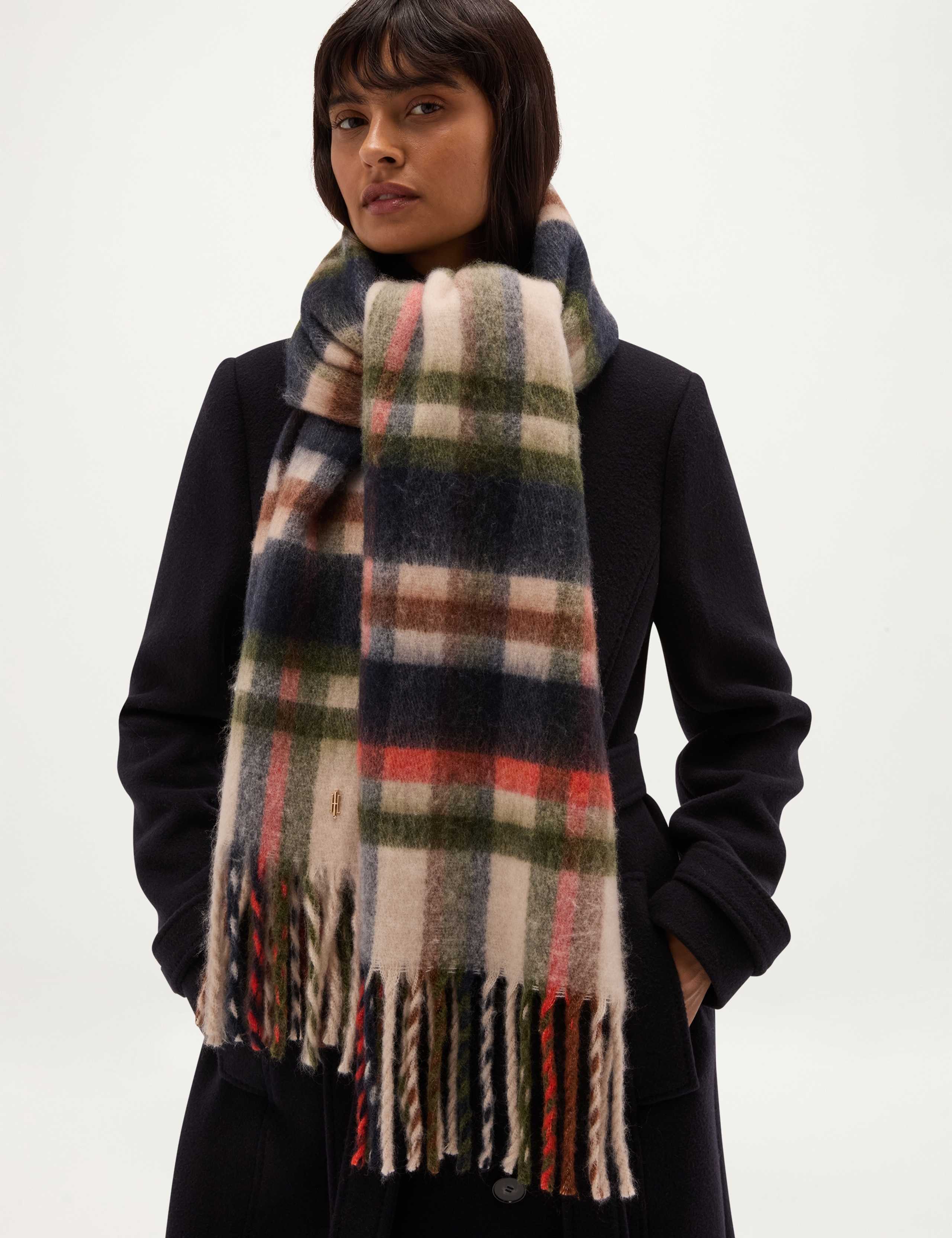 Checked Brushed Tassel Scarf 1 of 5