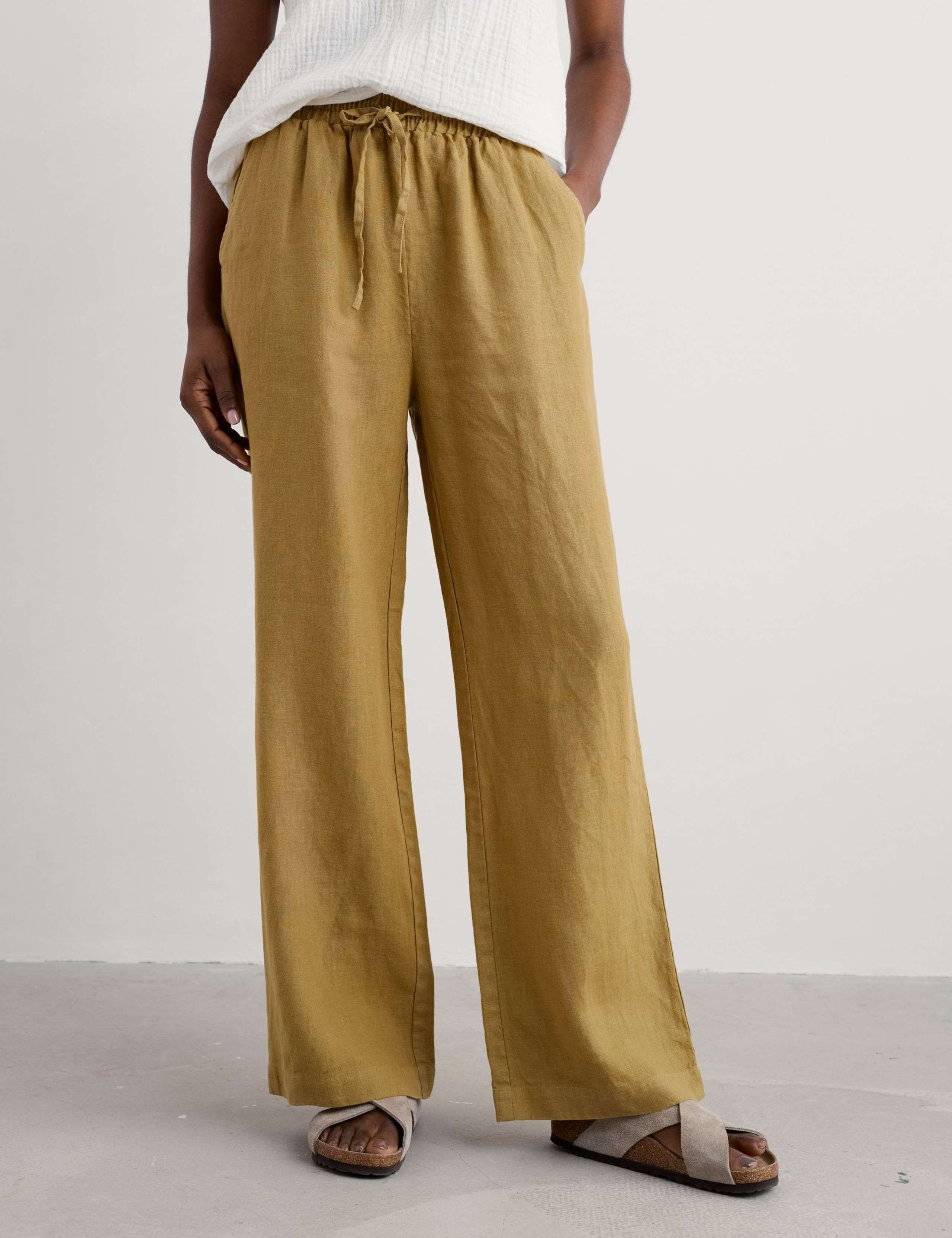 Pure Linen Wide Leg Trousers 3 of 4