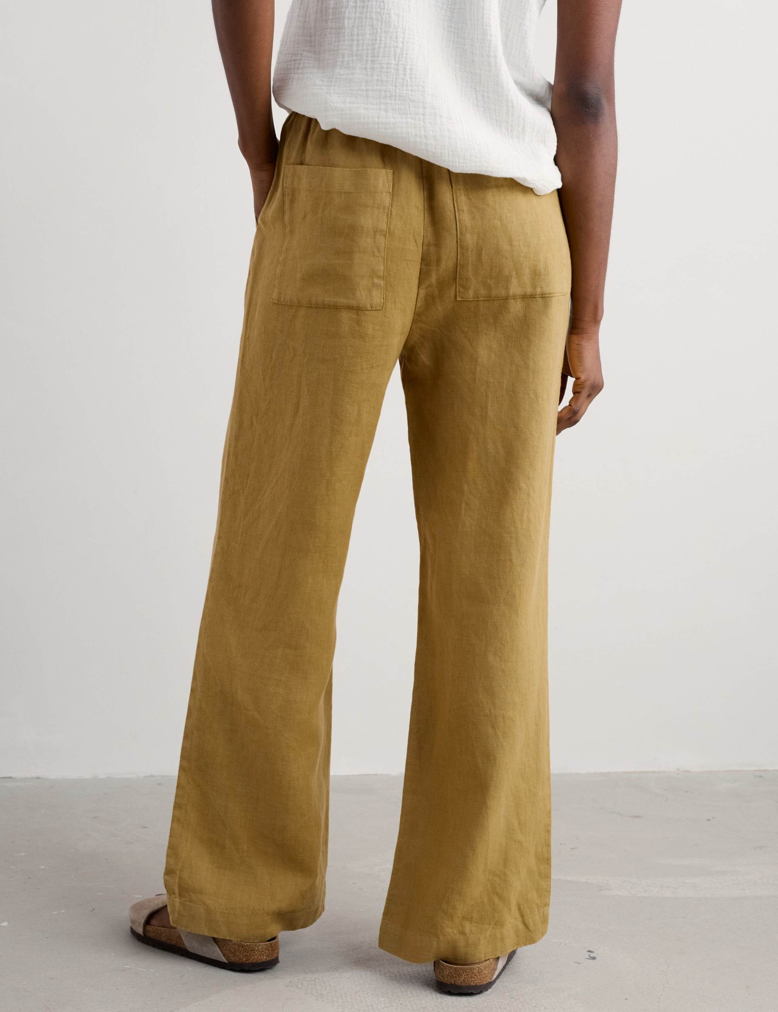 Pure Linen Wide Leg Trousers 4 of 4