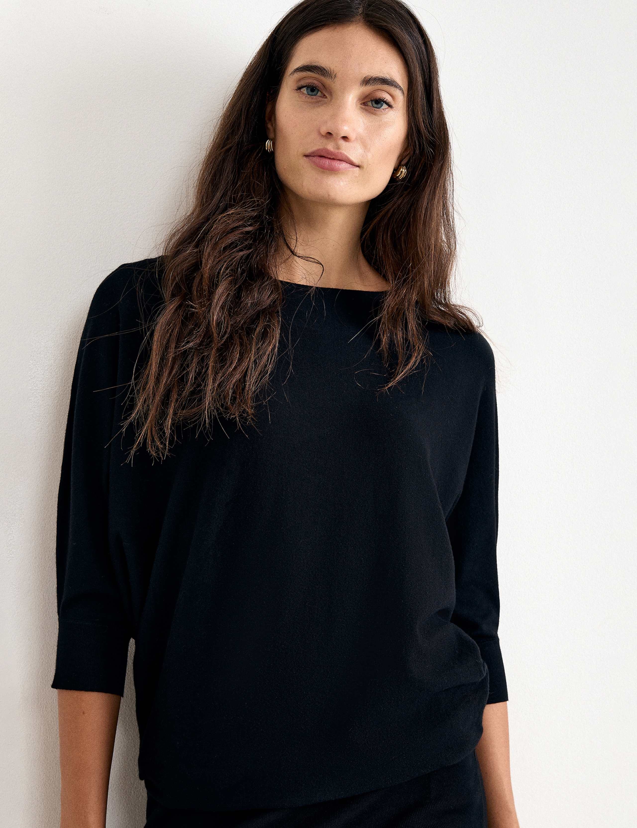 Batwing Sleeve Slash Neck Knitted Mini Dress 6 of 7