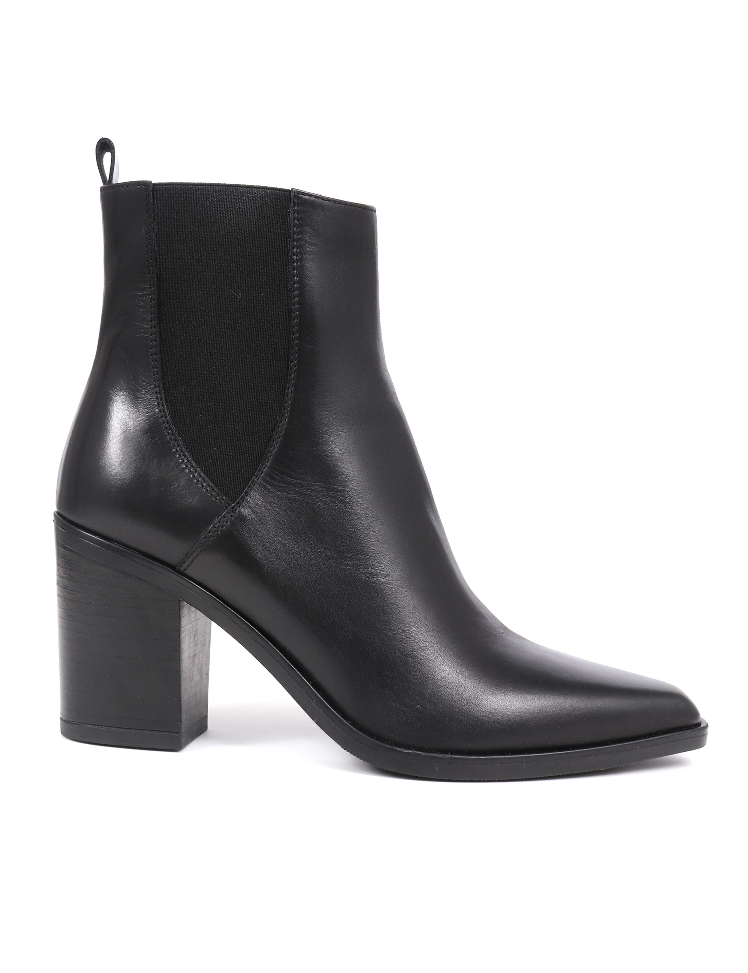 Leather Block Heel Pointed Ankle Boots 3 of 7
