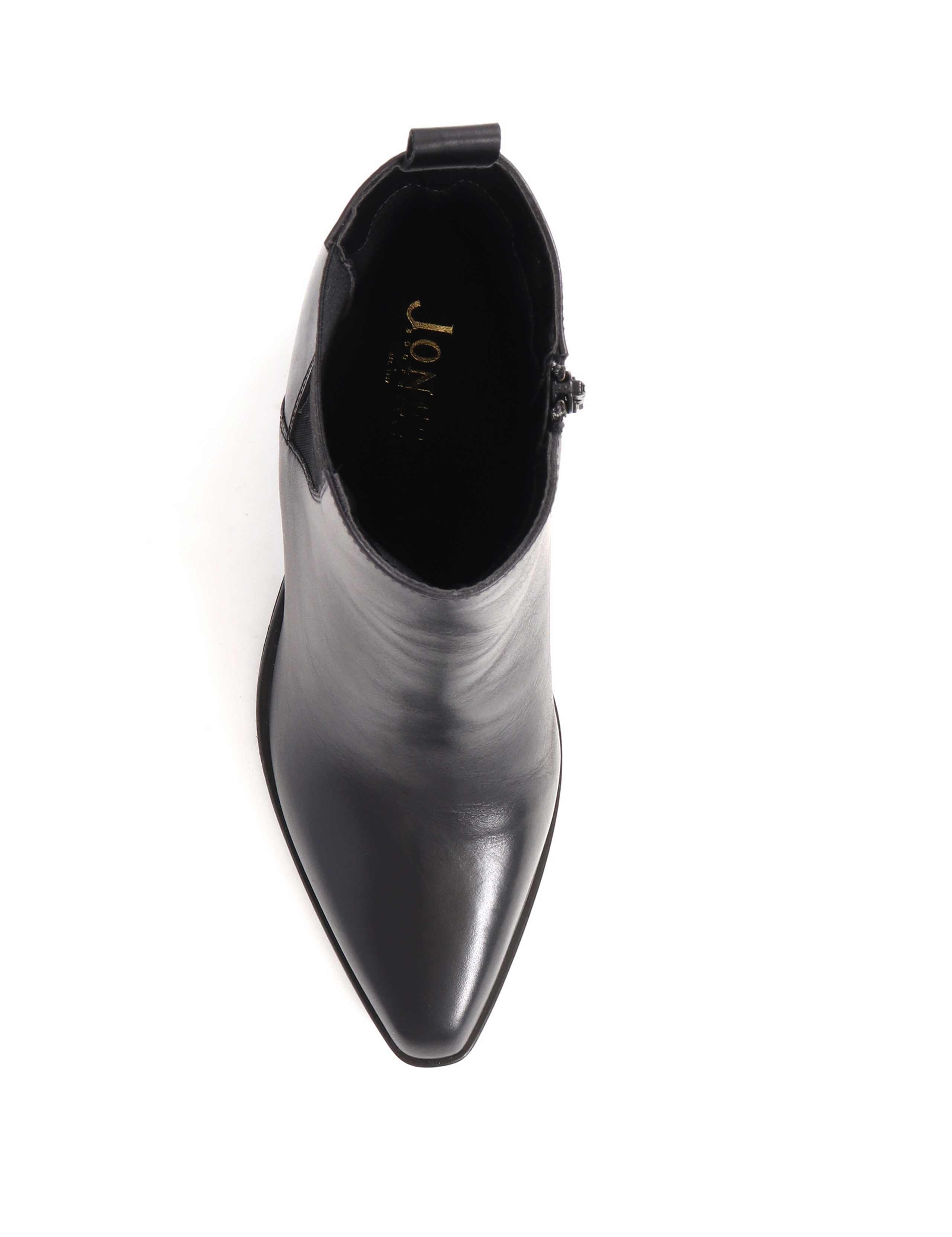 Leather Block Heel Pointed Ankle Boots 5 of 7