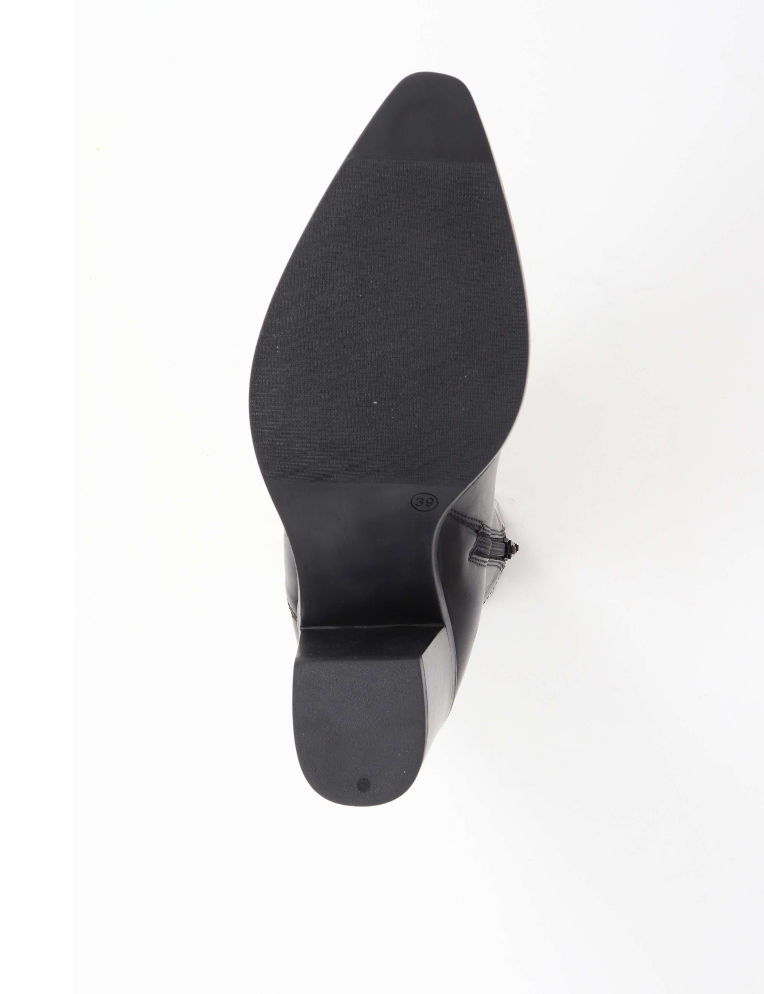Leather Block Heel Pointed Ankle Boots 7 of 7