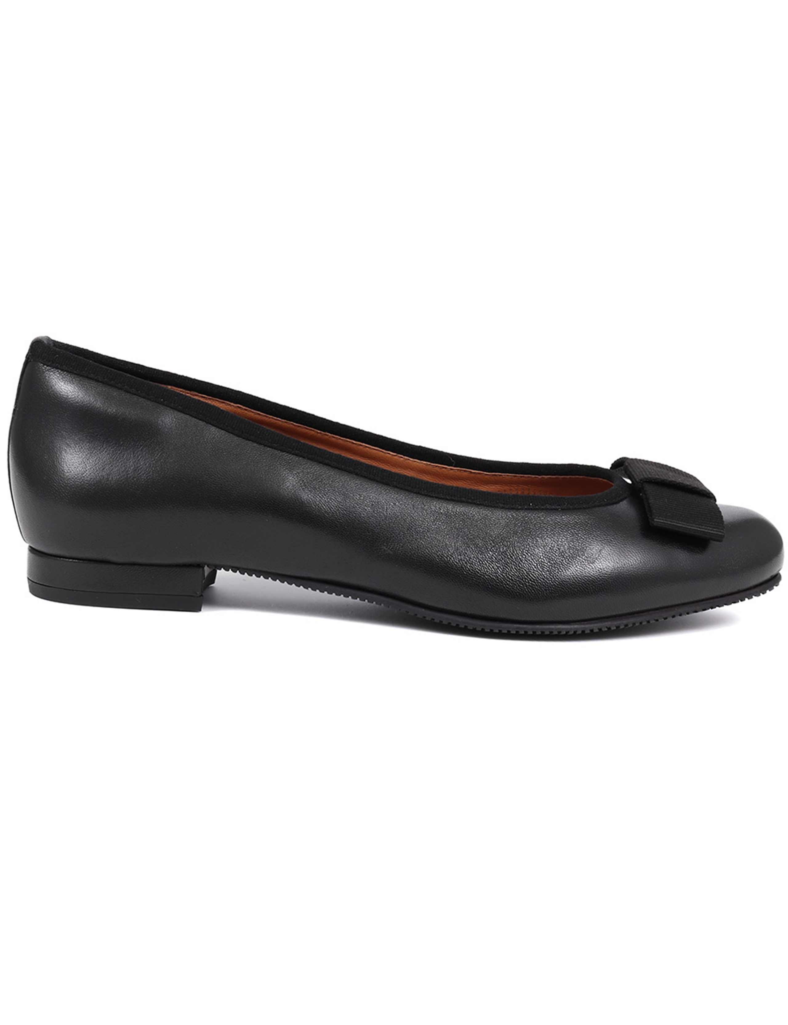 Wide Fit Leather Bow Flat Pumps 3 of 7