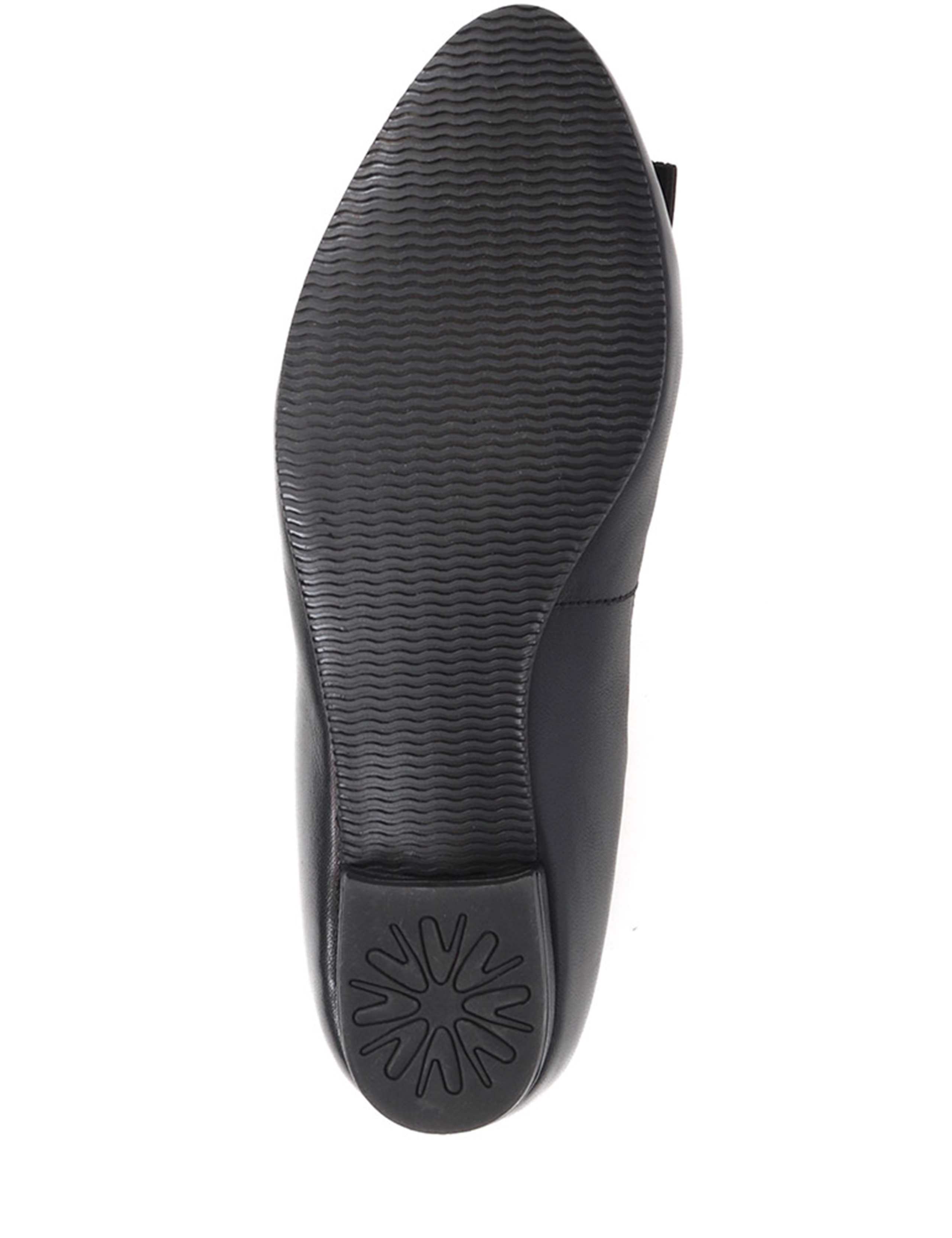 Wide Fit Leather Bow Flat Pumps 7 of 7
