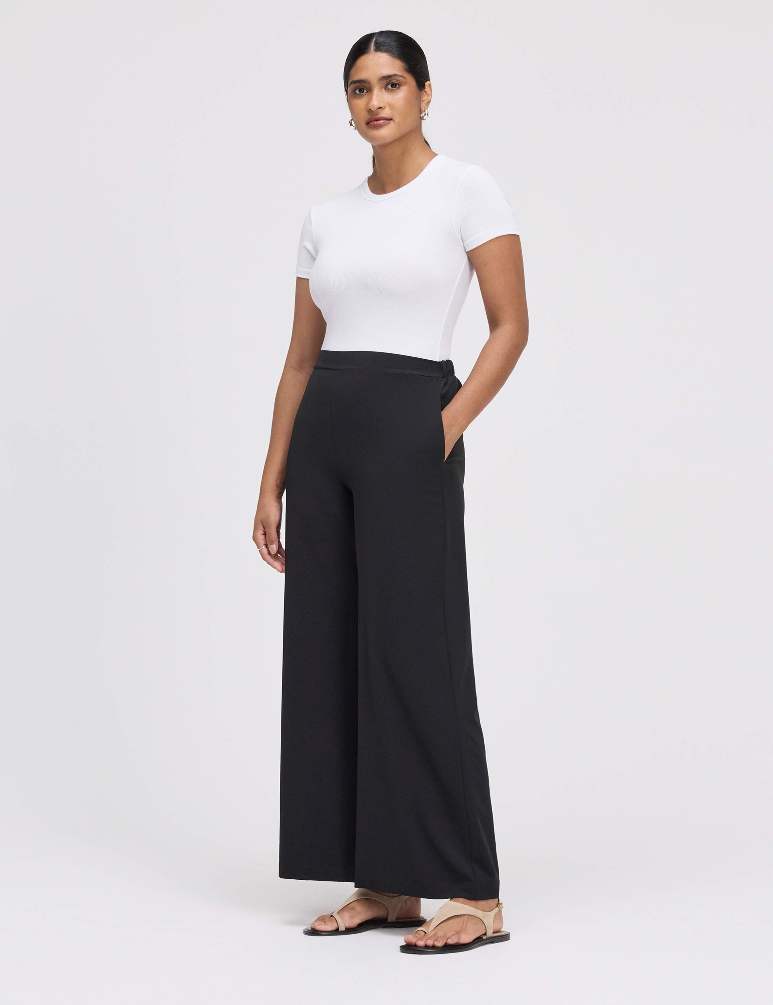 Elasticated Waist Wide Leg Trousers 2 of 5