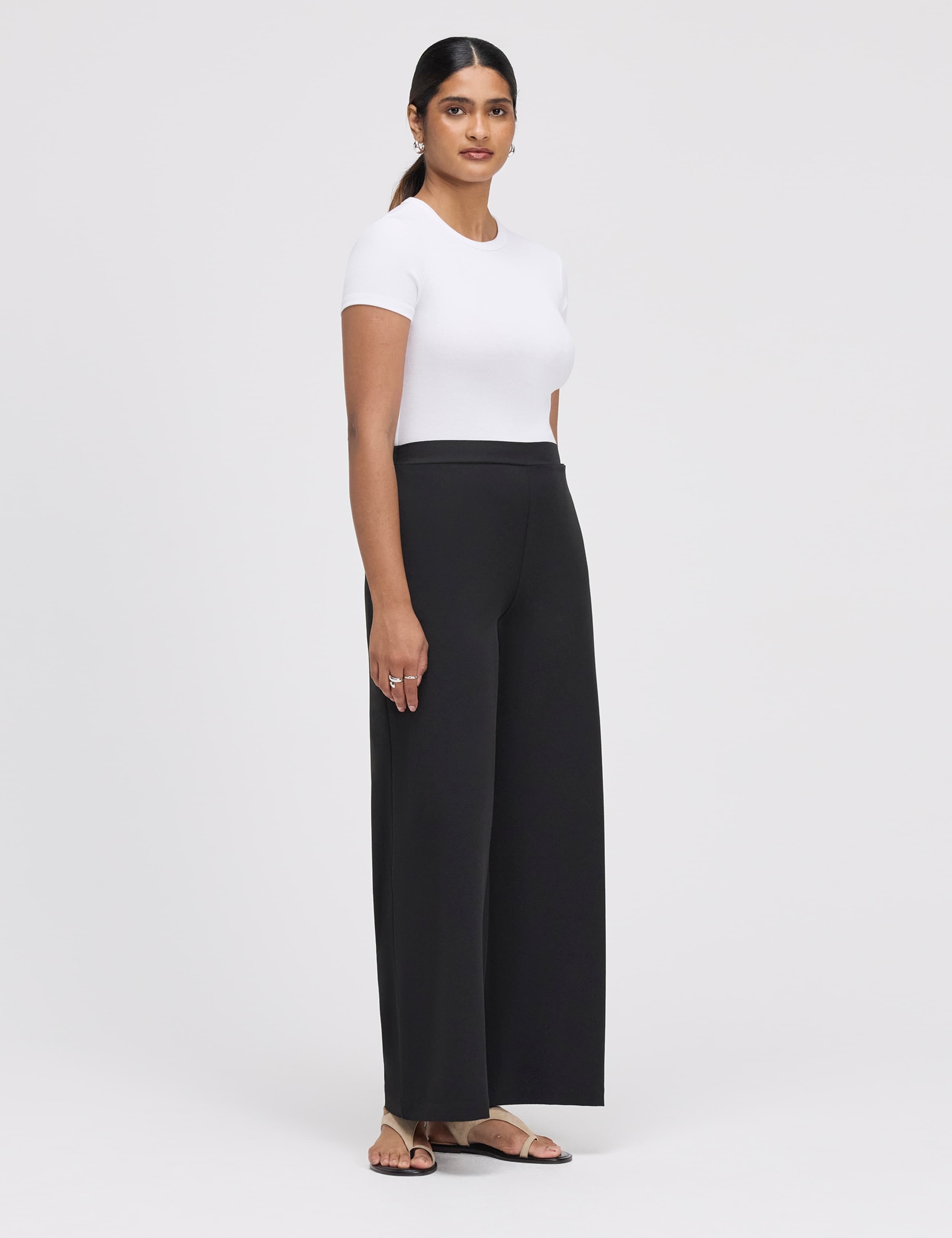 Elasticated Waist Wide Leg Trousers 3 of 5