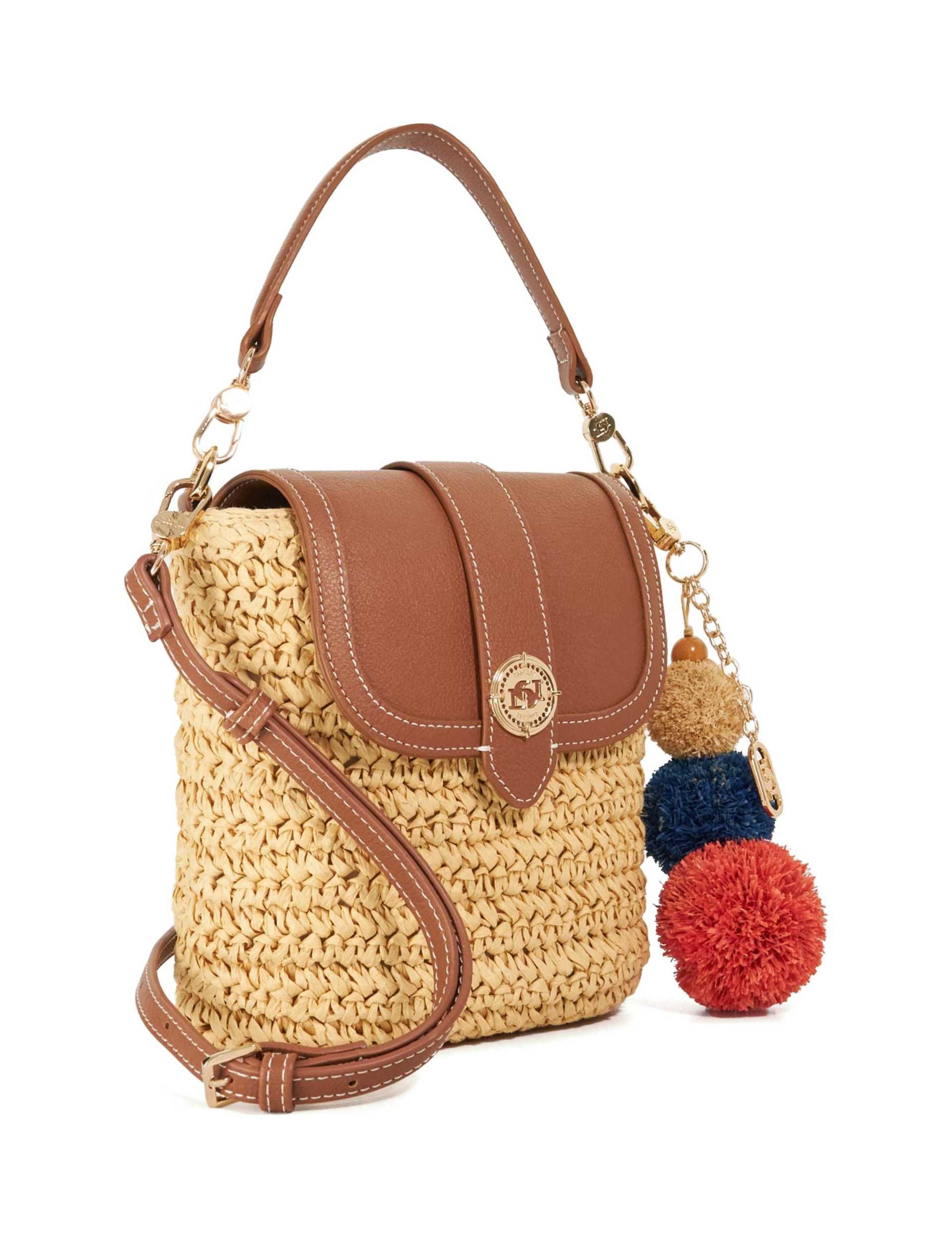 Raffia Top Handle Cross Body Bag 3 of 6