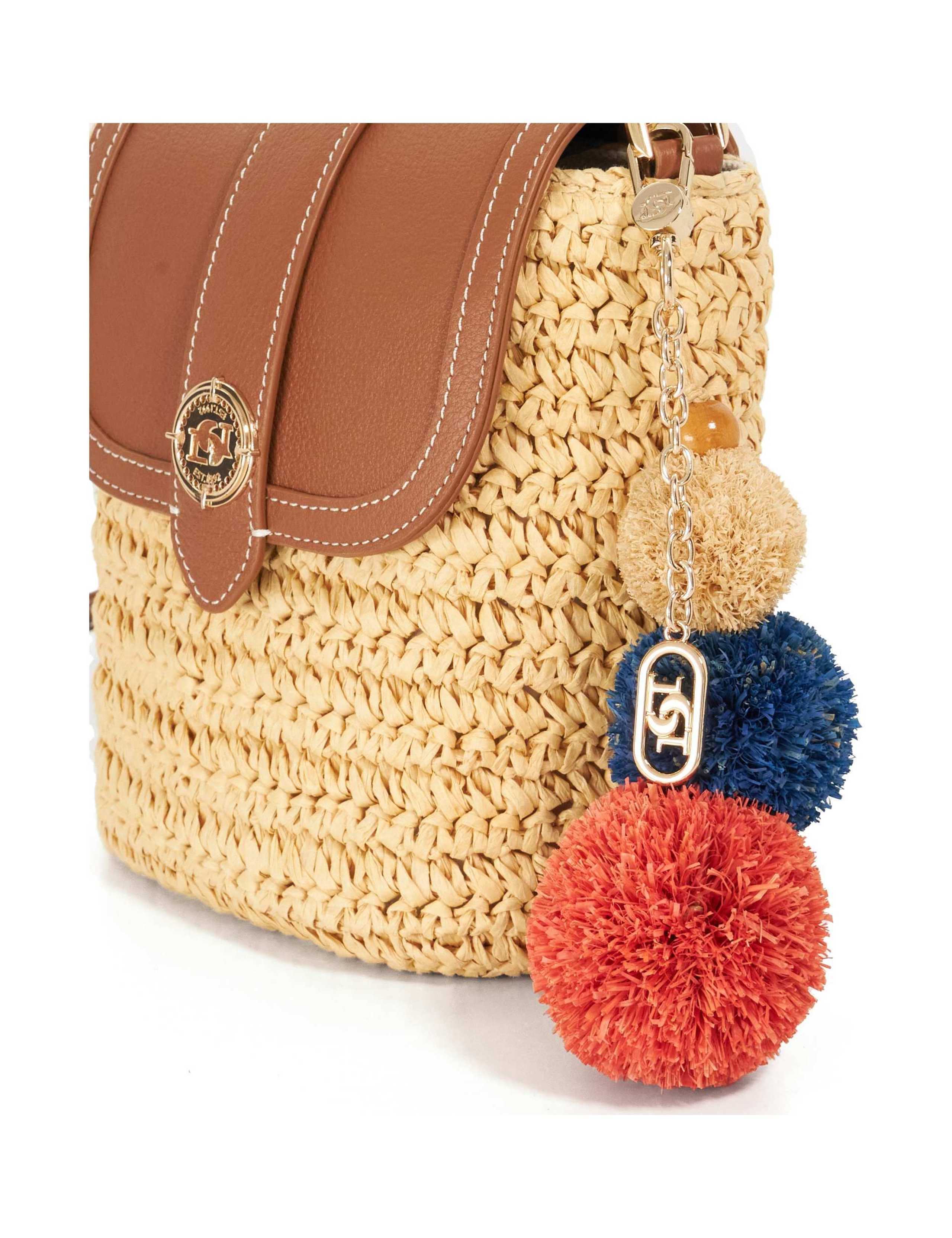 Raffia Top Handle Cross Body Bag 4 of 6