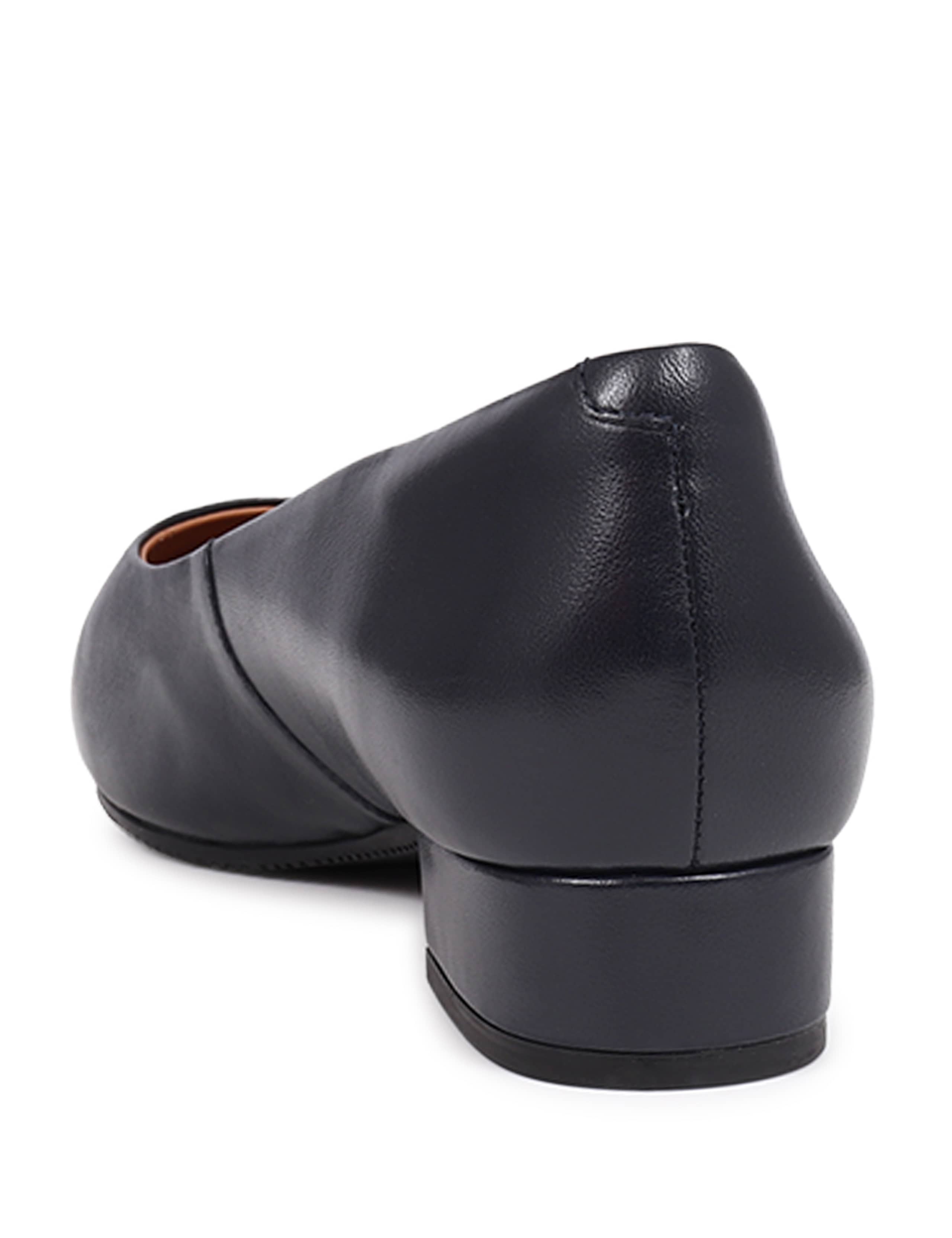 Wide Fit Leather Block Heel Court Shoes 6 of 7