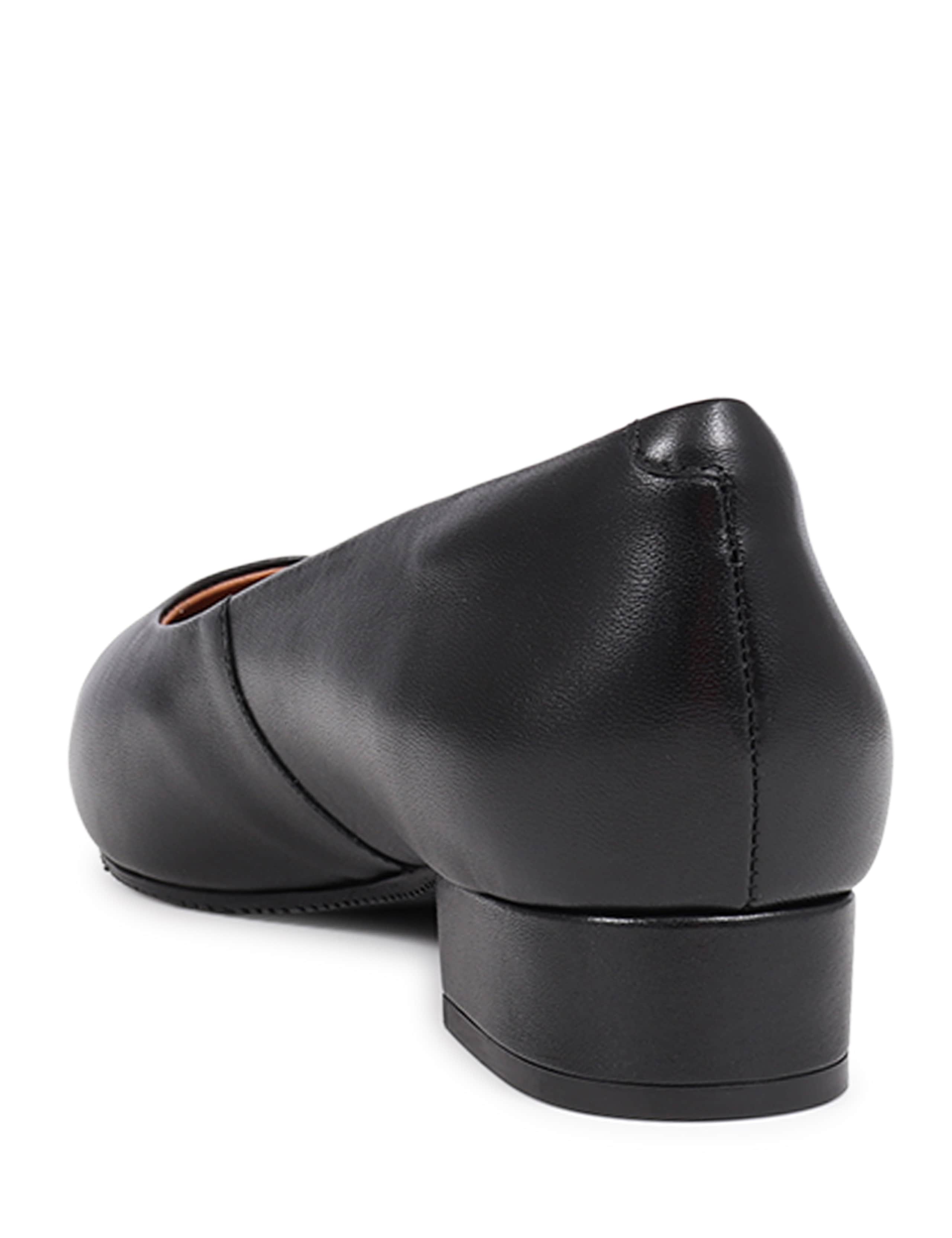 Wide Fit Leather Block Heel Court Shoes 6 of 7