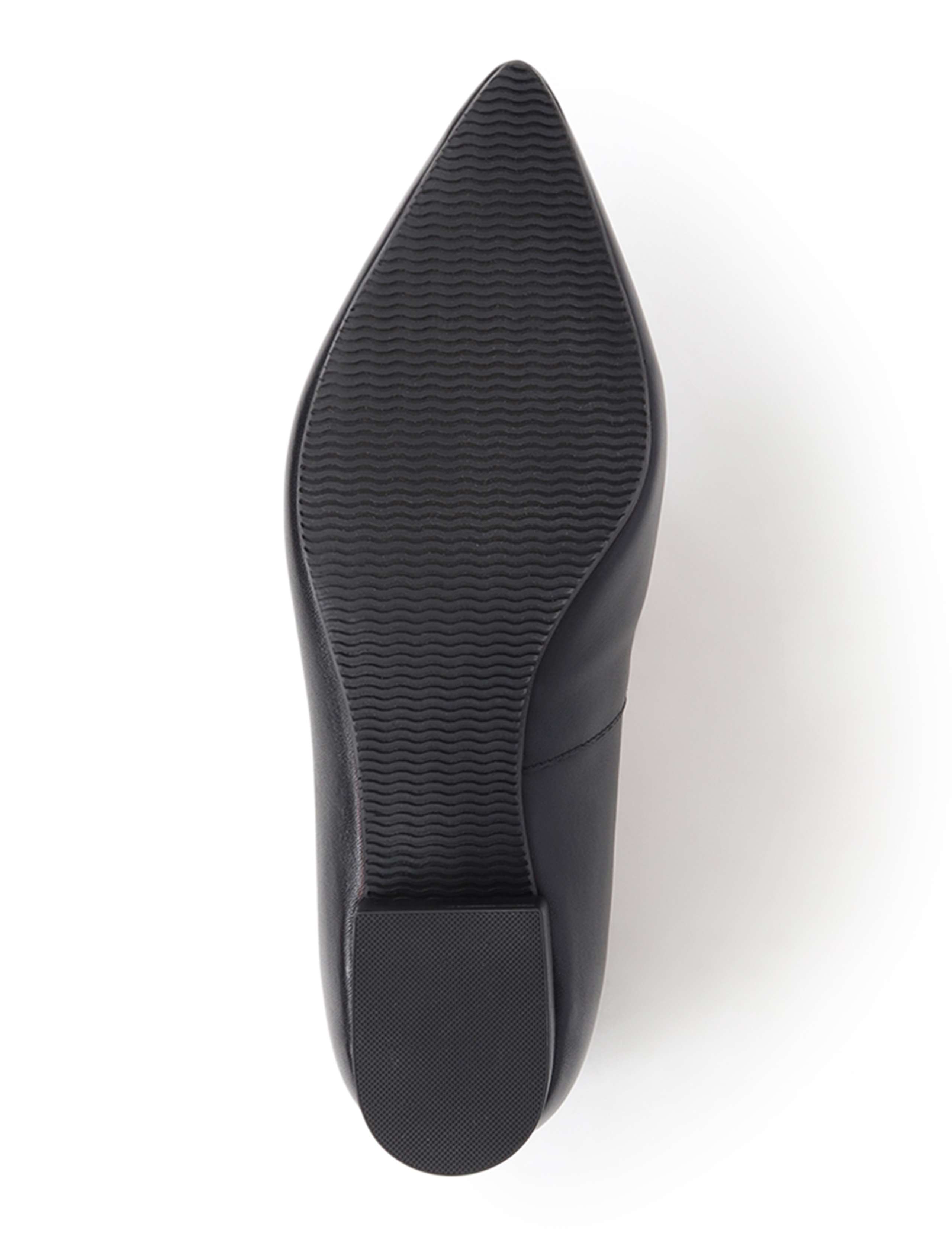Wide Fit Leather Block Heel Court Shoes 7 of 7