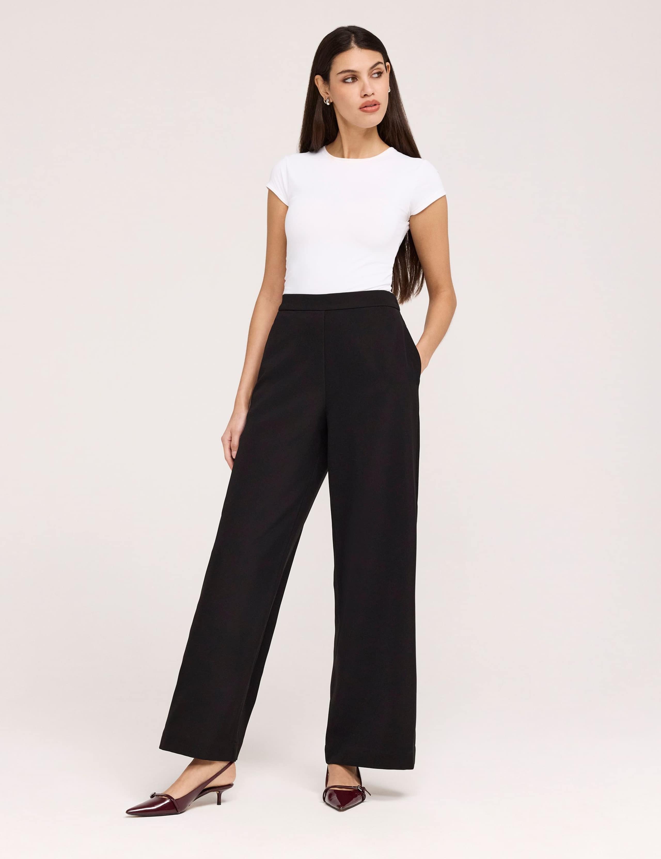 Twill Elasticated Waist Wide Leg Trousers 2 of 5