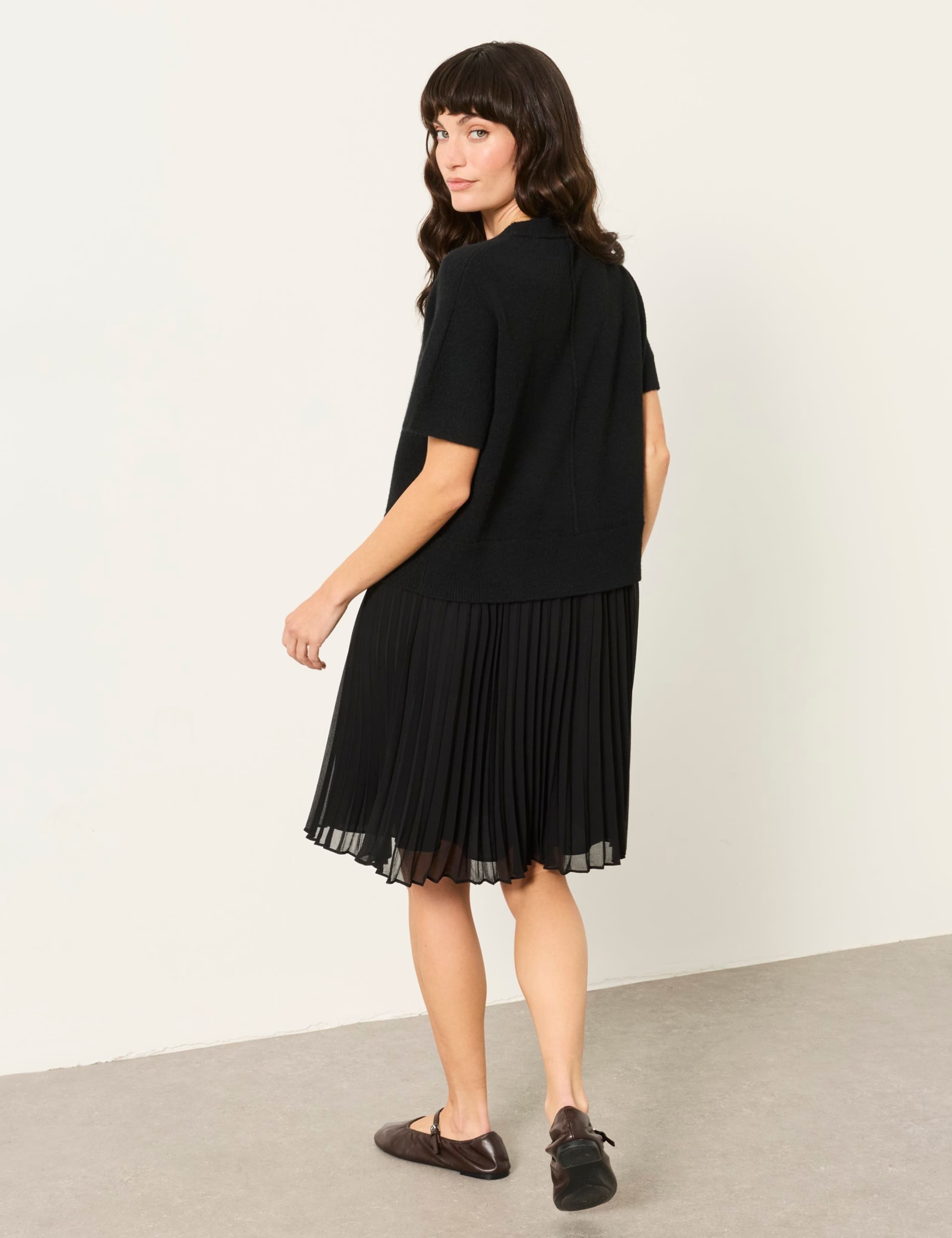 Plisse Midi Jumper Dress with Wool 5 of 6