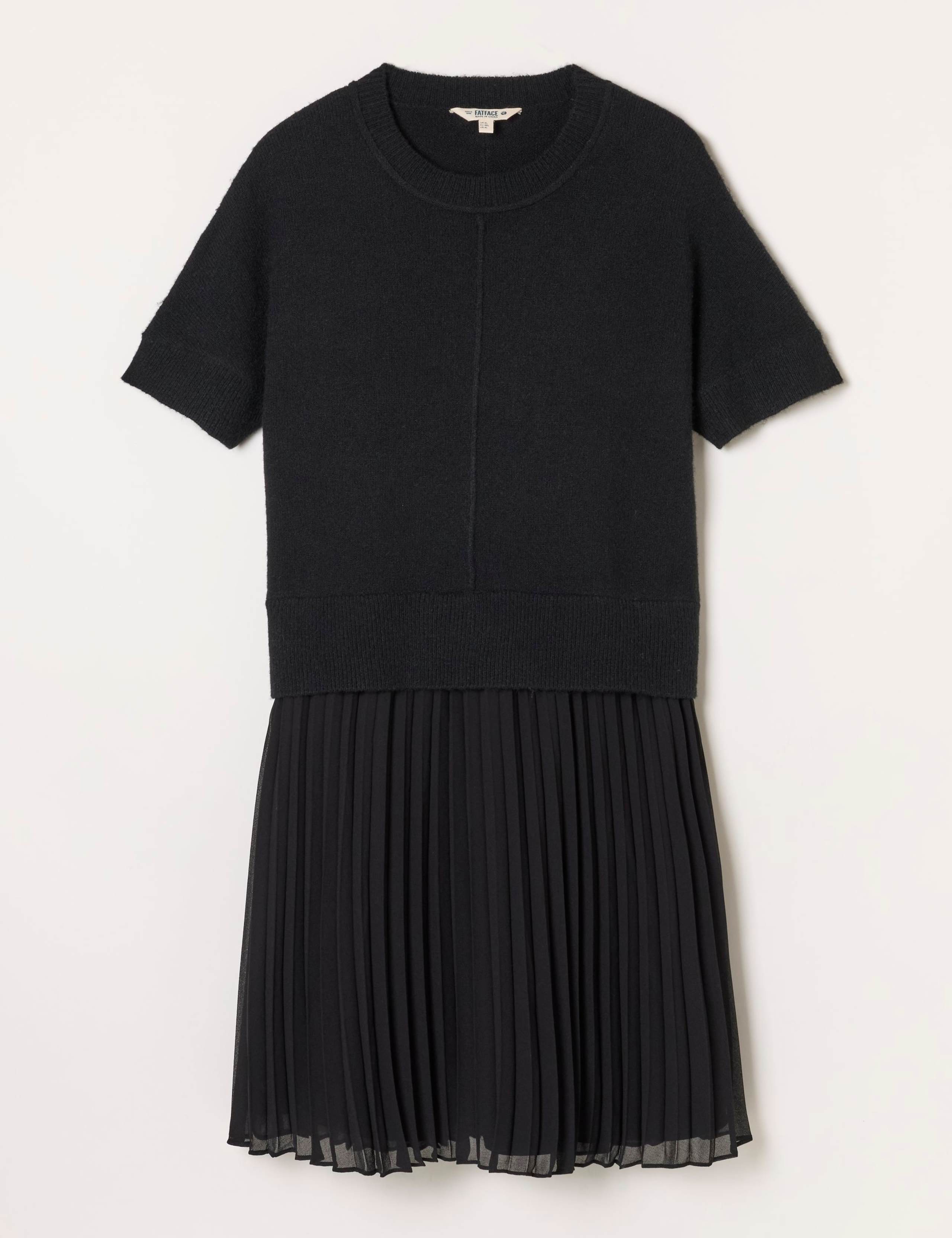 Plisse Midi Jumper Dress with Wool 2 of 6