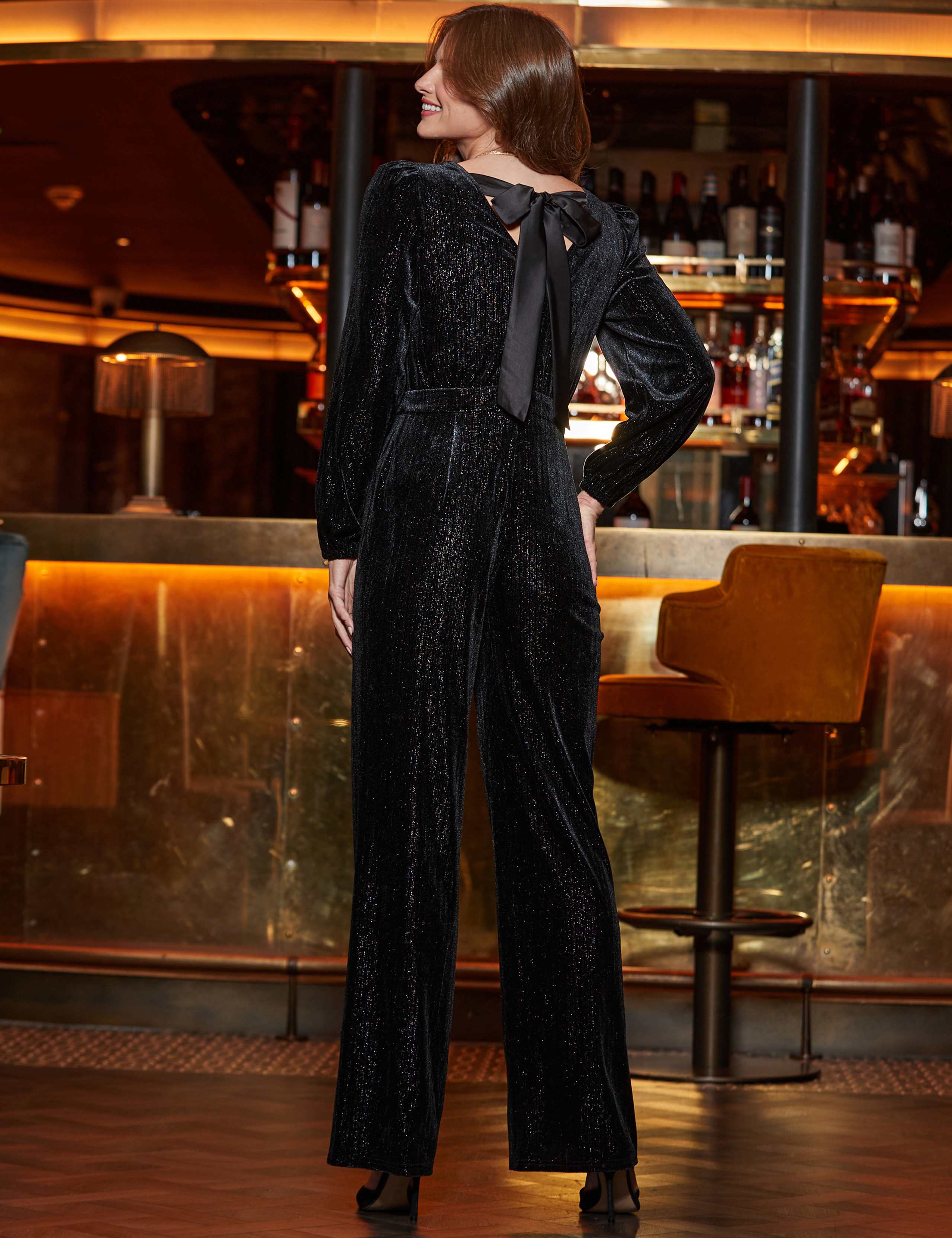 Velvet Long Sleeve Jumpsuit 5 of 6