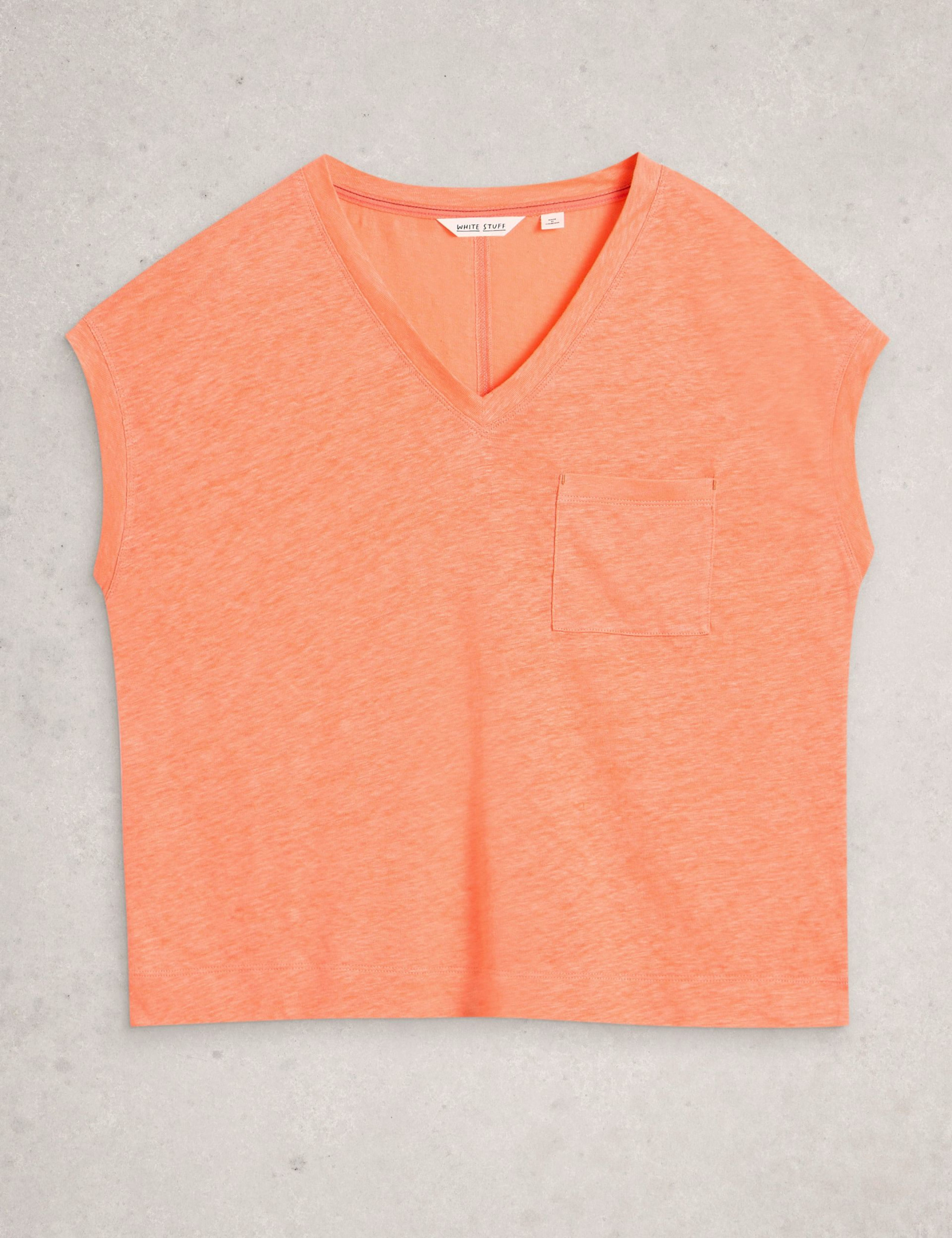 Pure Linen V-Neck T-Shirt 2 of 6