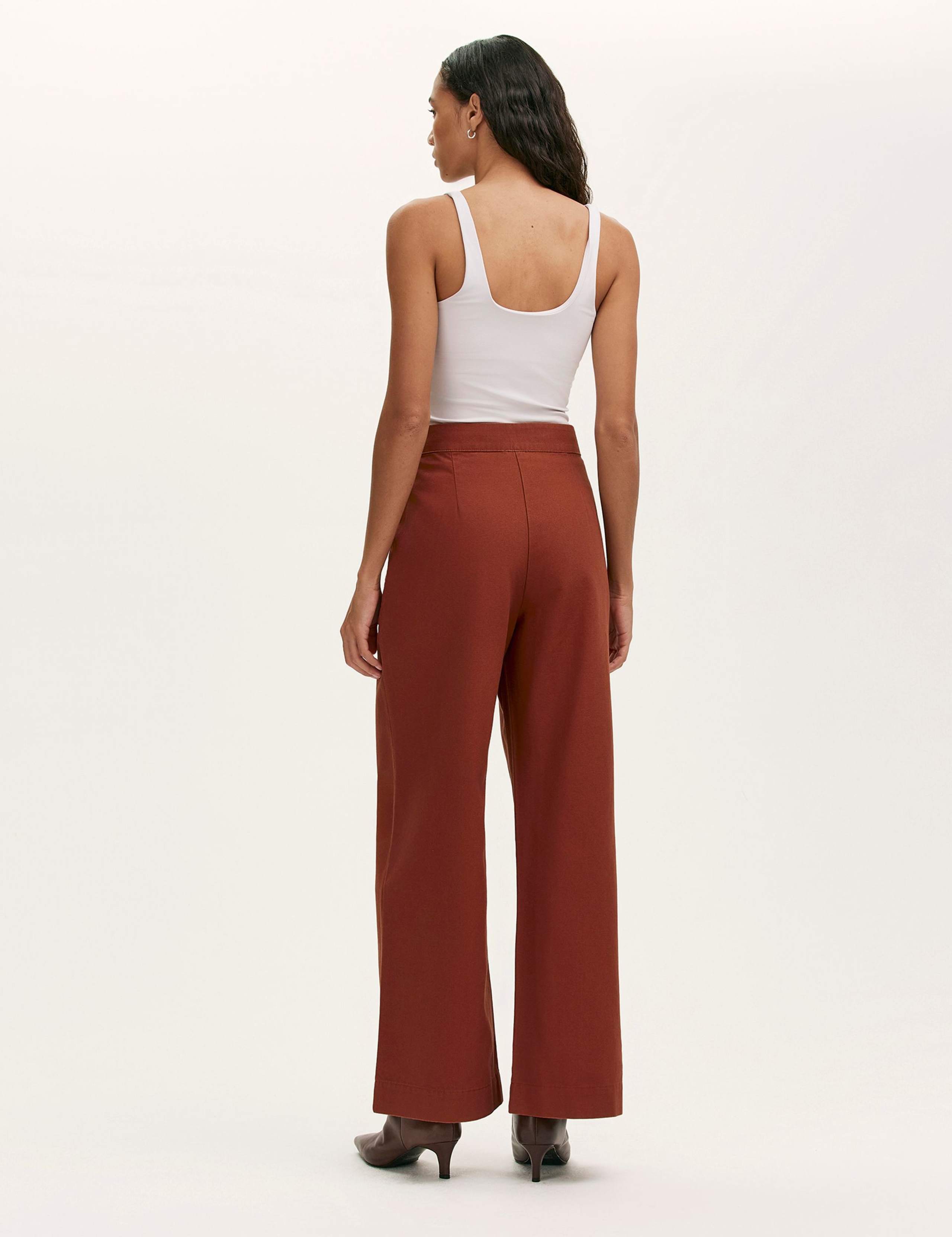 Pure Cotton Canvas Wide Leg Trousers 2 of 4