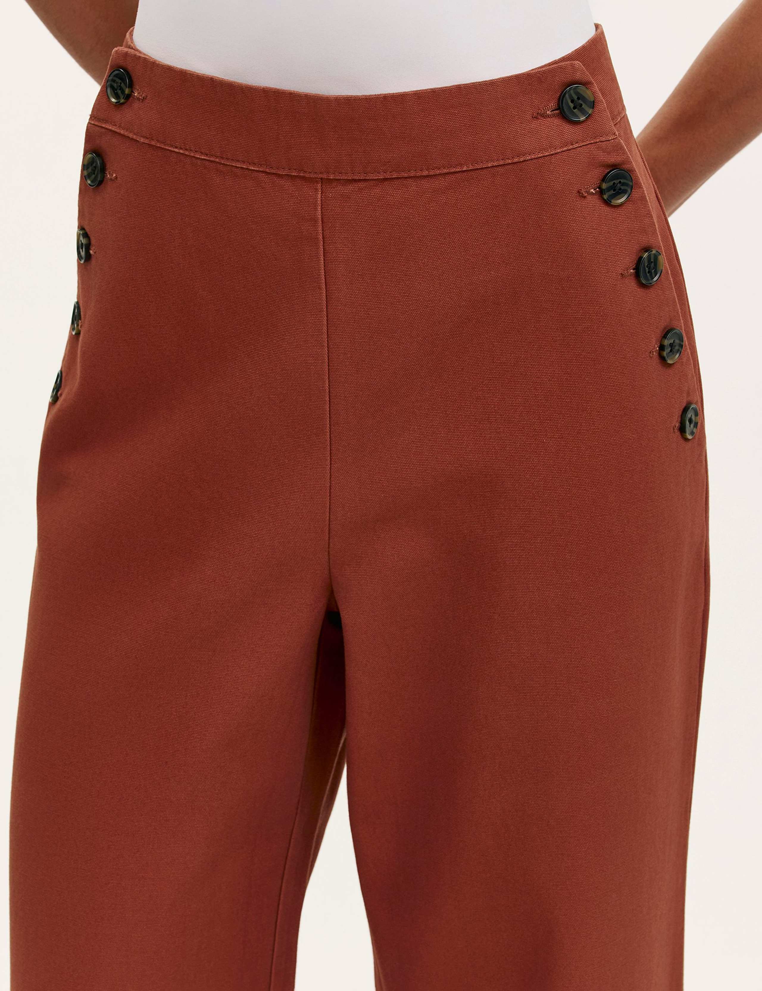Pure Cotton Canvas Wide Leg Trousers 4 of 4