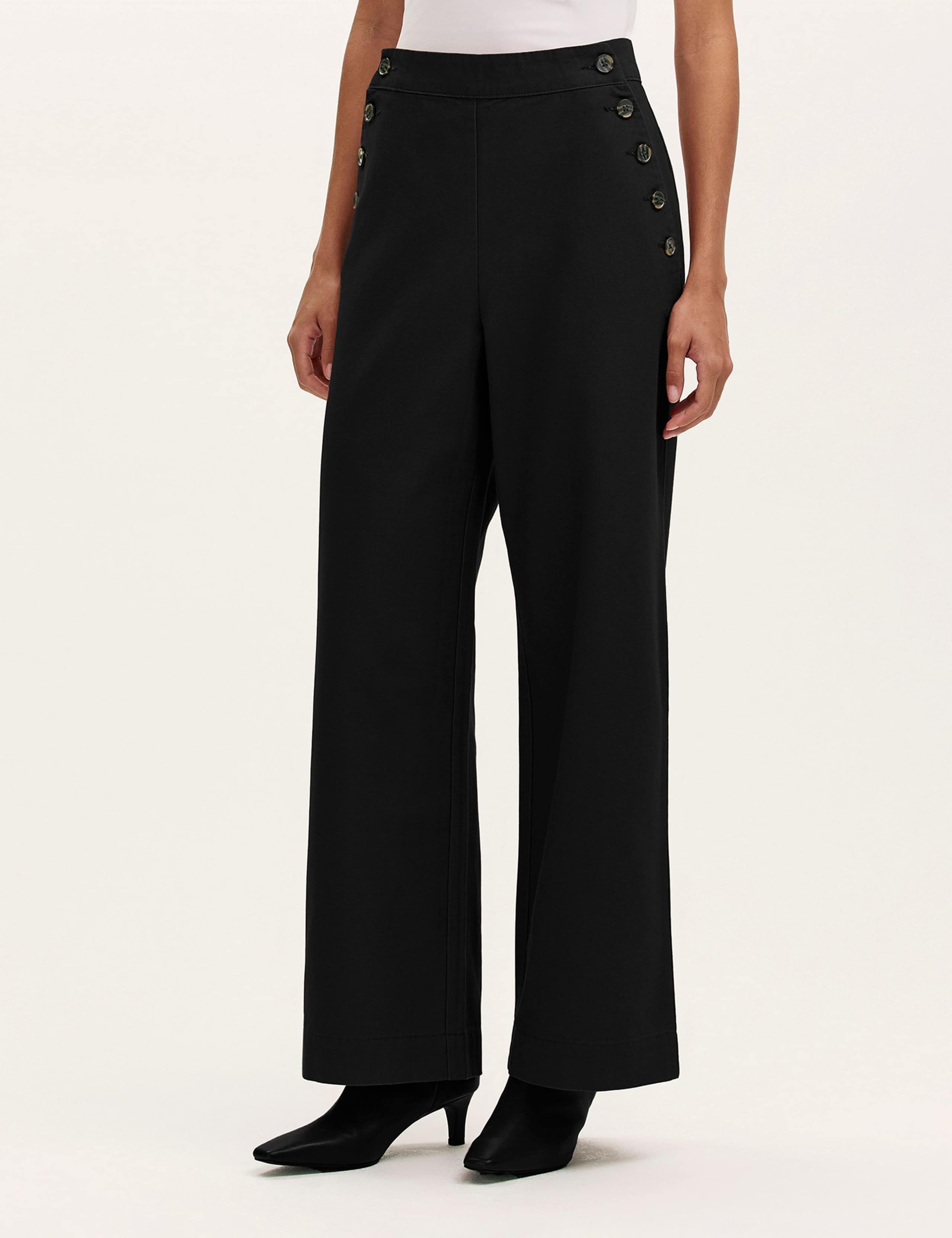 Pure Cotton Canvas Wide Leg Trousers 3 of 4