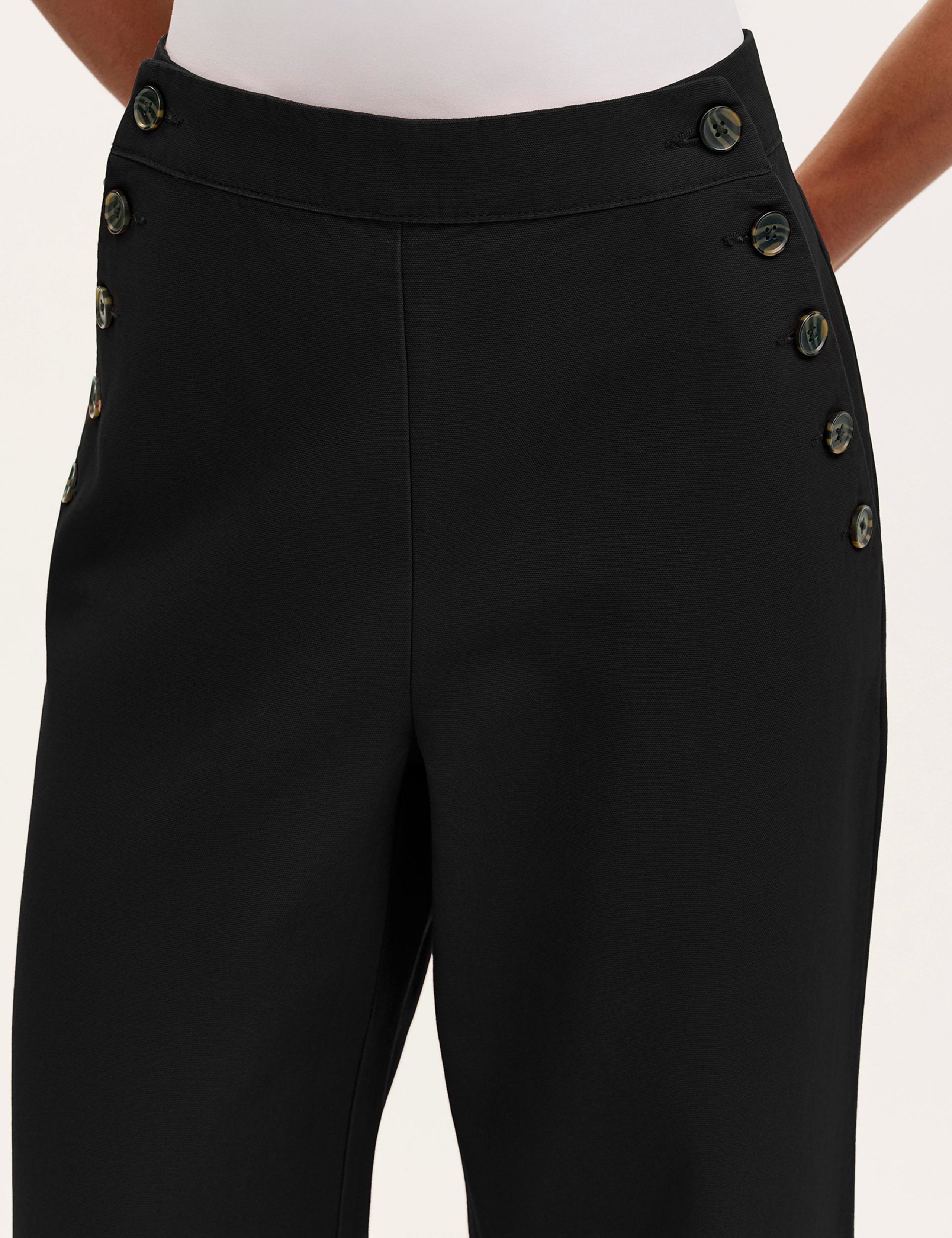 Pure Cotton Canvas Wide Leg Trousers 4 of 4