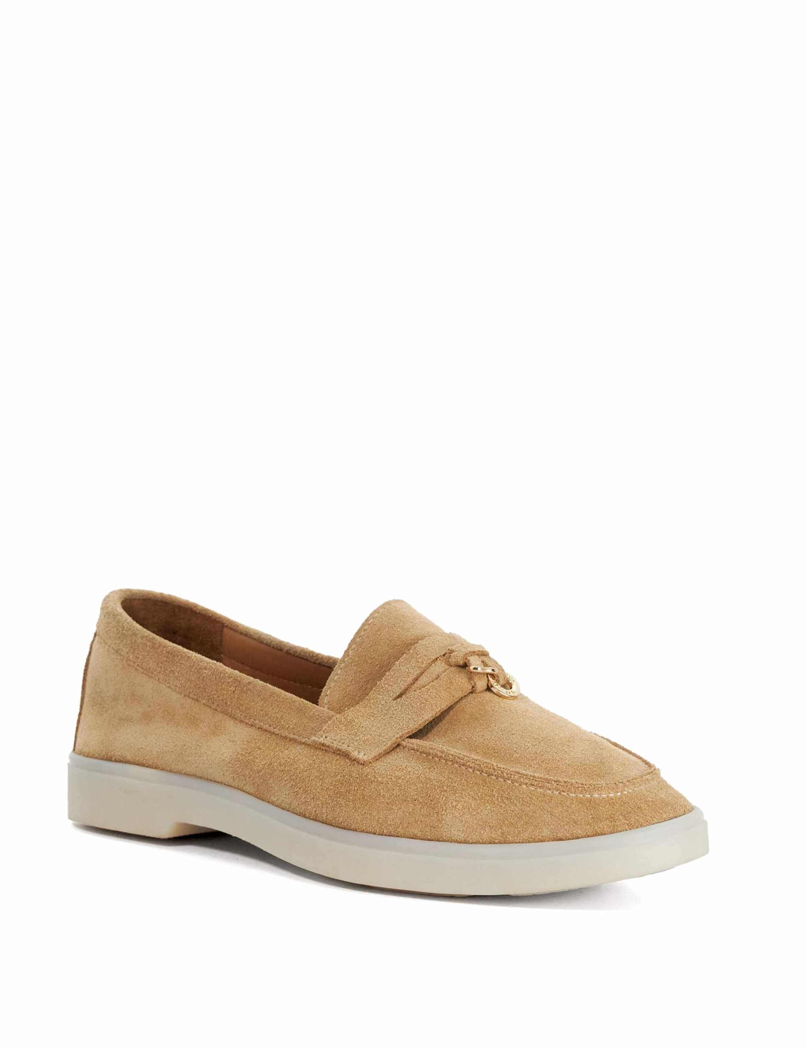 Wide Fit Suede Slip On Flat Loafers 2 of 5