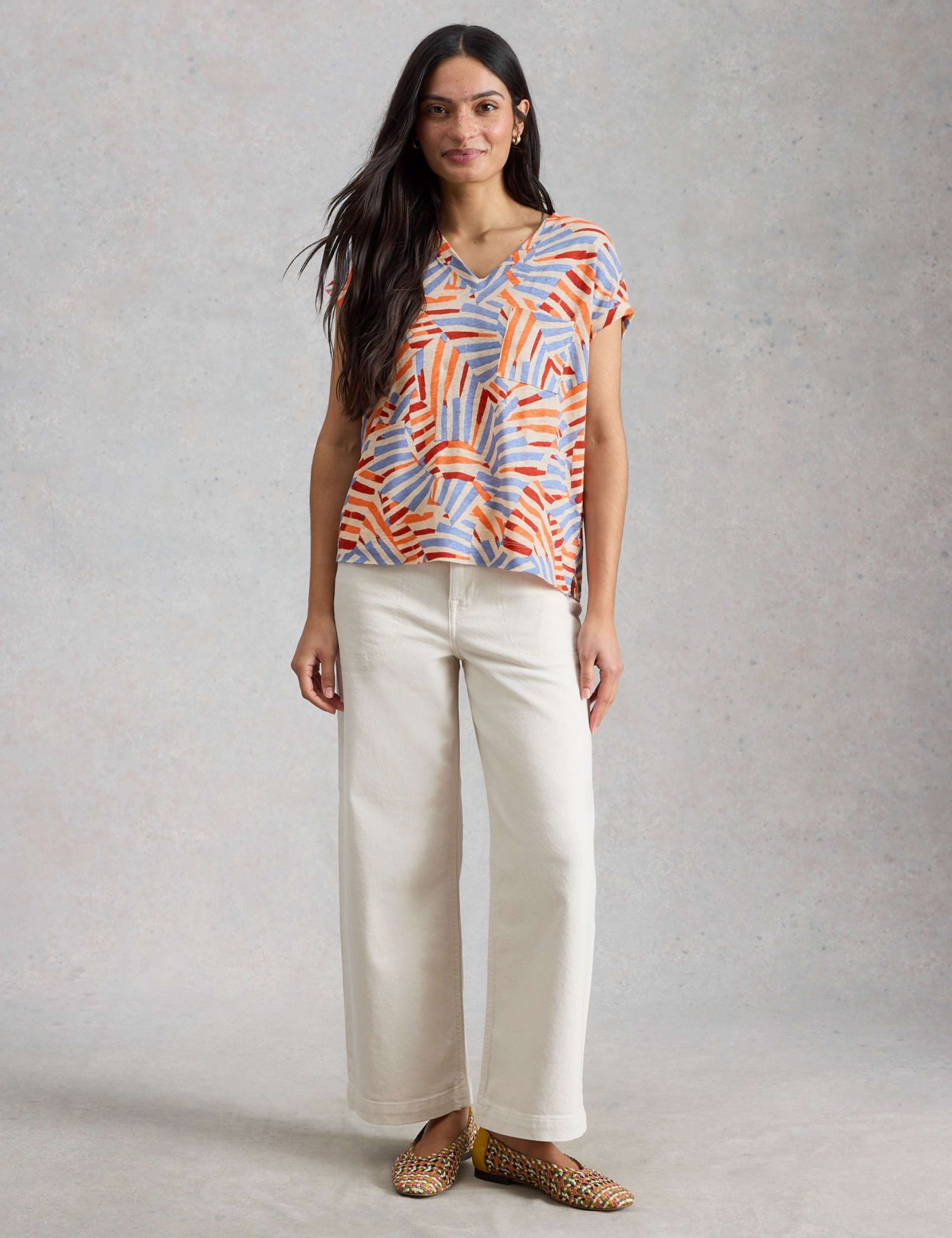 Pure Linen V-Neck T-Shirt 1 of 6