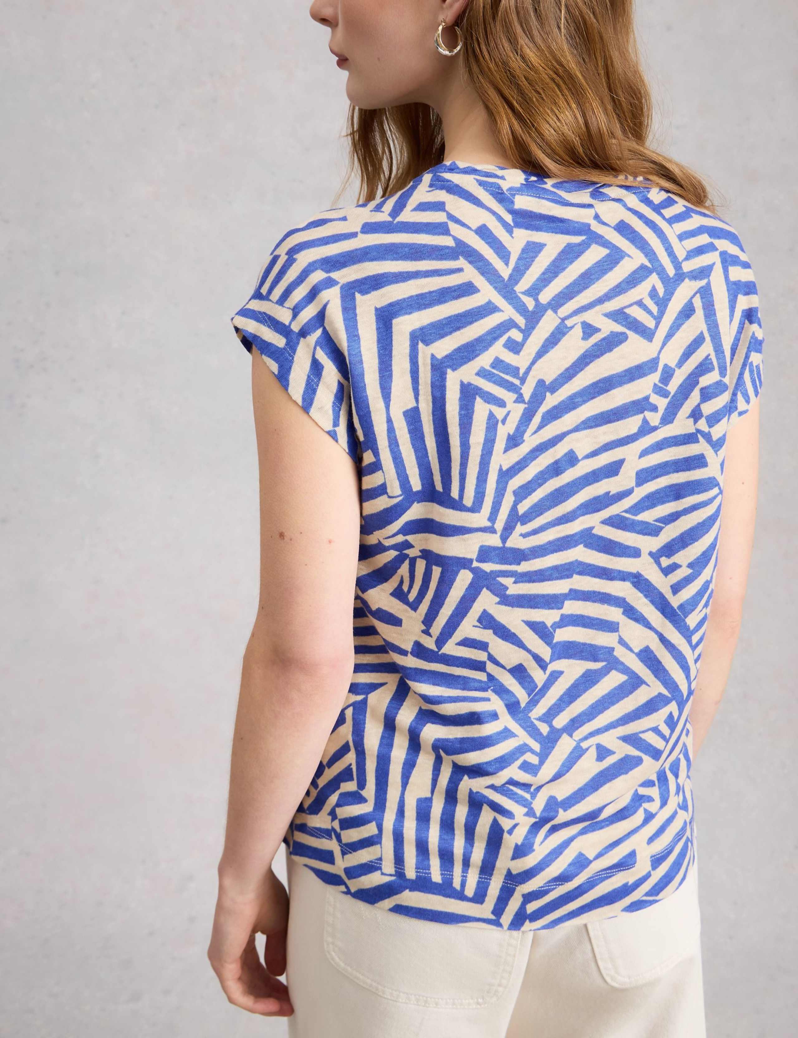 Pure Linen Printed T-Shirt 3 of 6