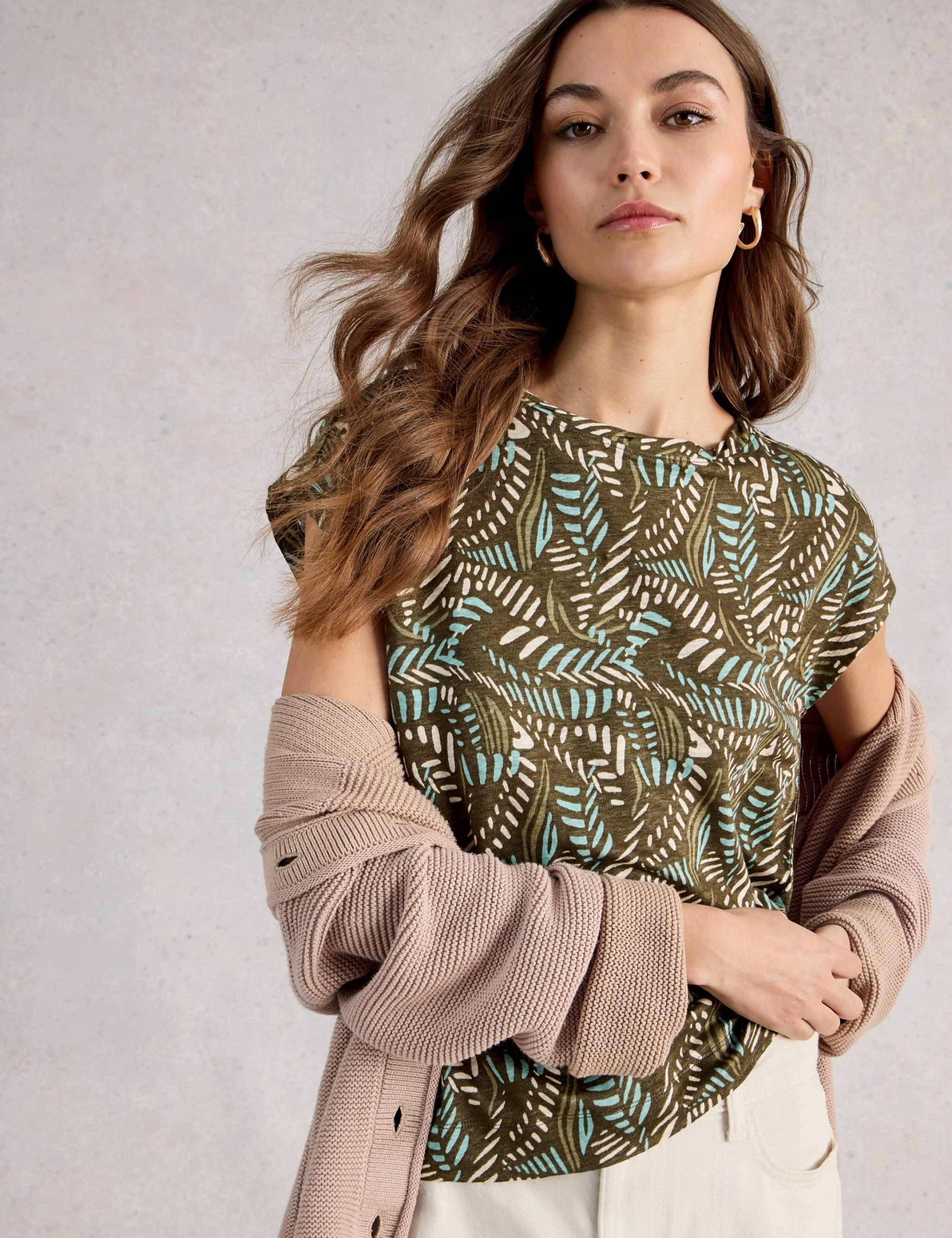 Pure Linen Printed T-Shirt 3 of 6