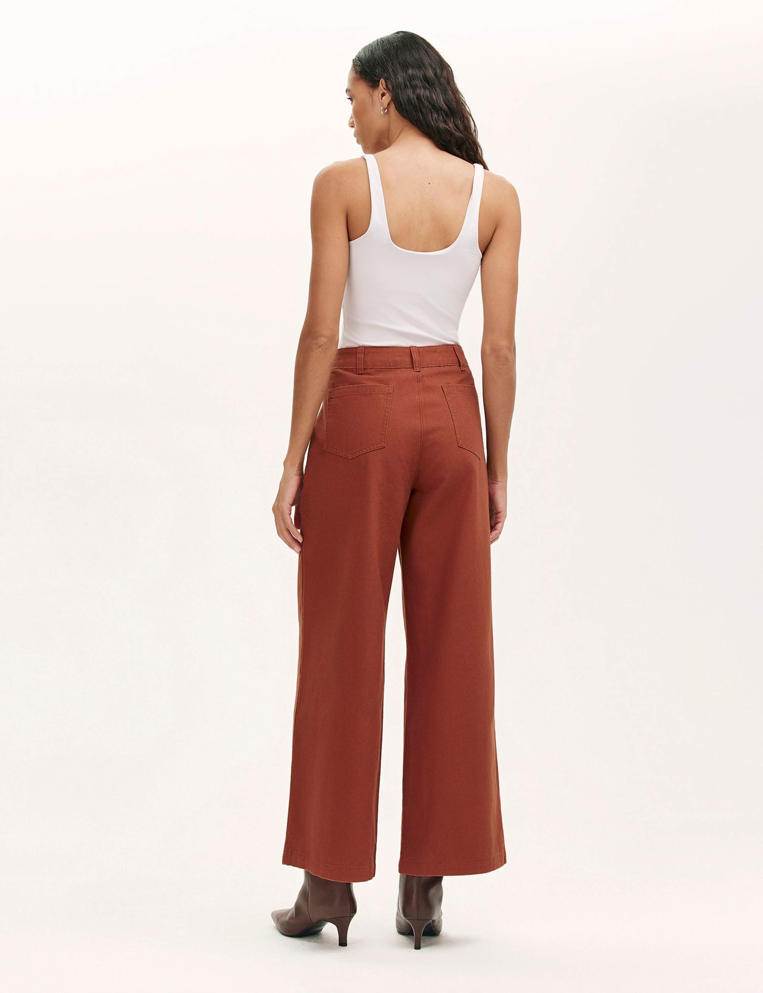 Pure Cotton Canvas Wide Leg Trousers 2 of 4