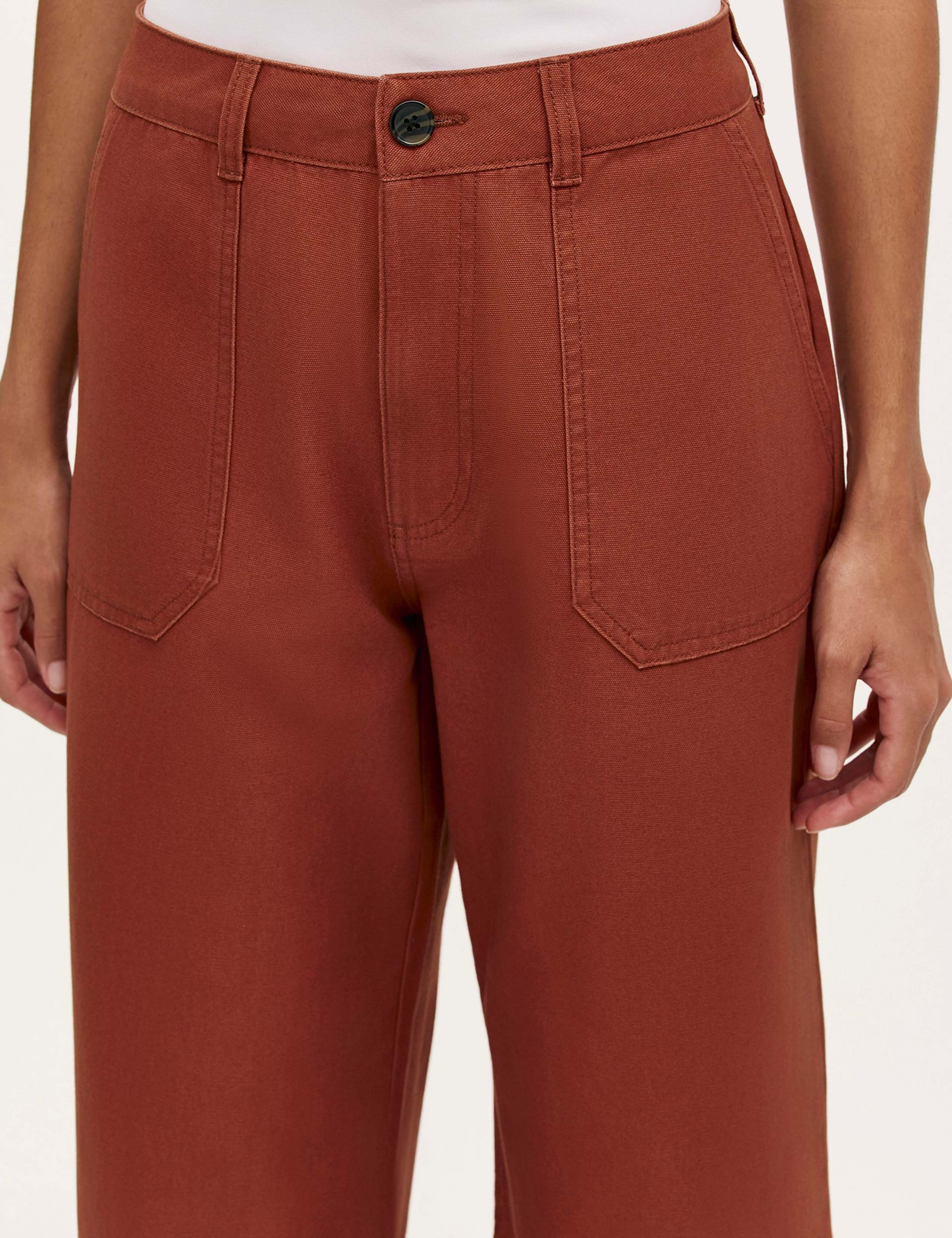 Pure Cotton Canvas Wide Leg Trousers 4 of 4