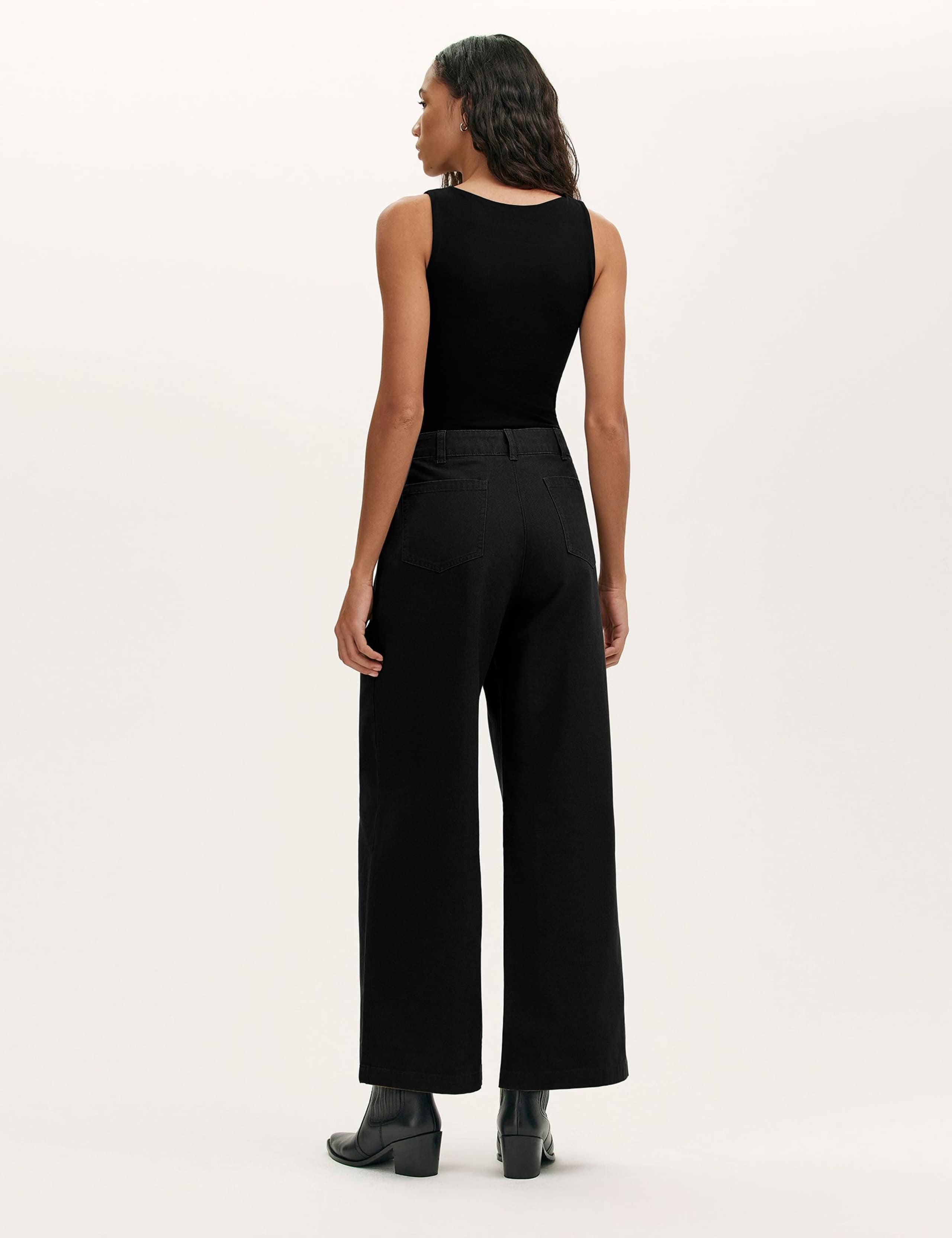 Pure Cotton Canvas Wide Leg Trousers 2 of 4