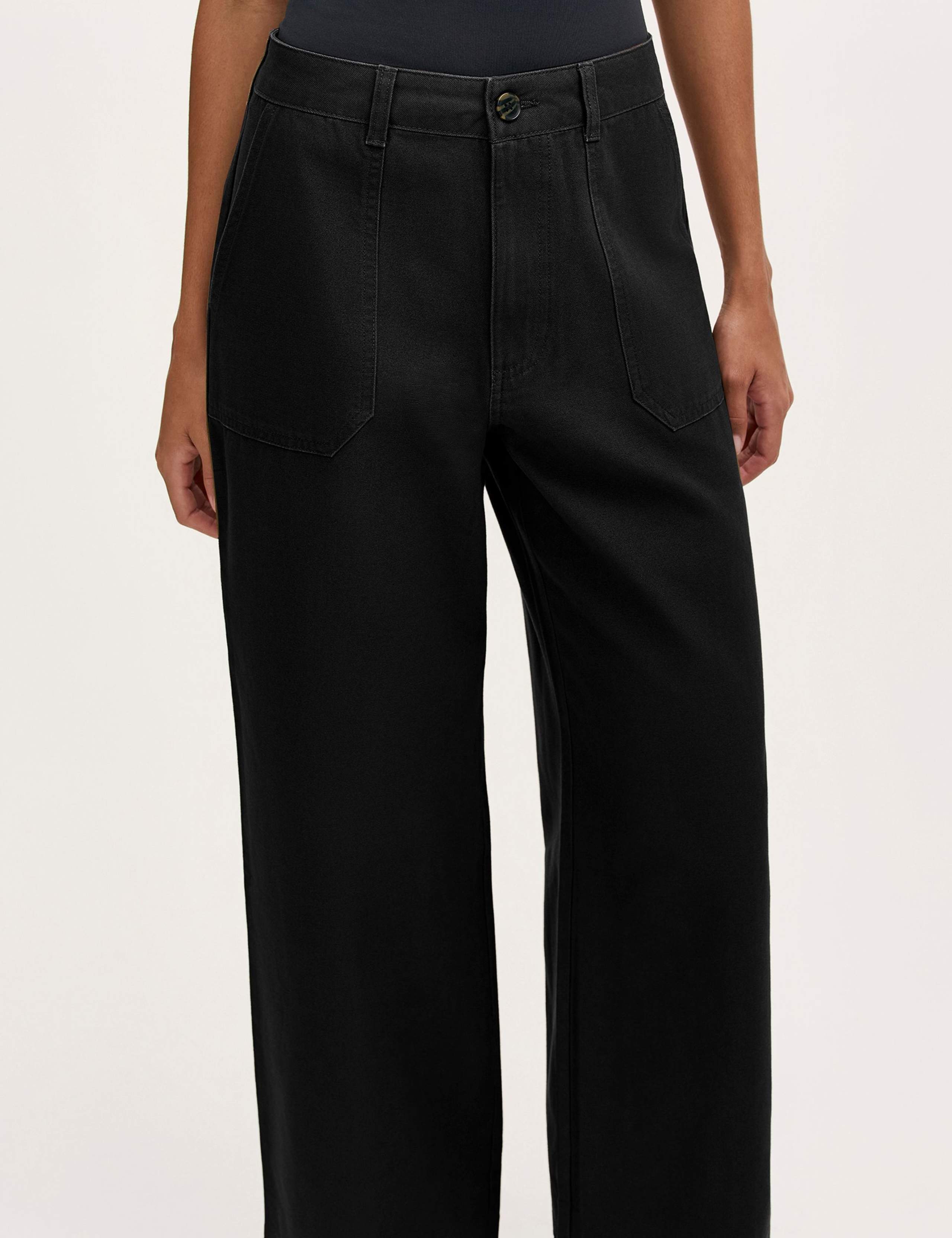 Pure Cotton Canvas Wide Leg Trousers 3 of 4