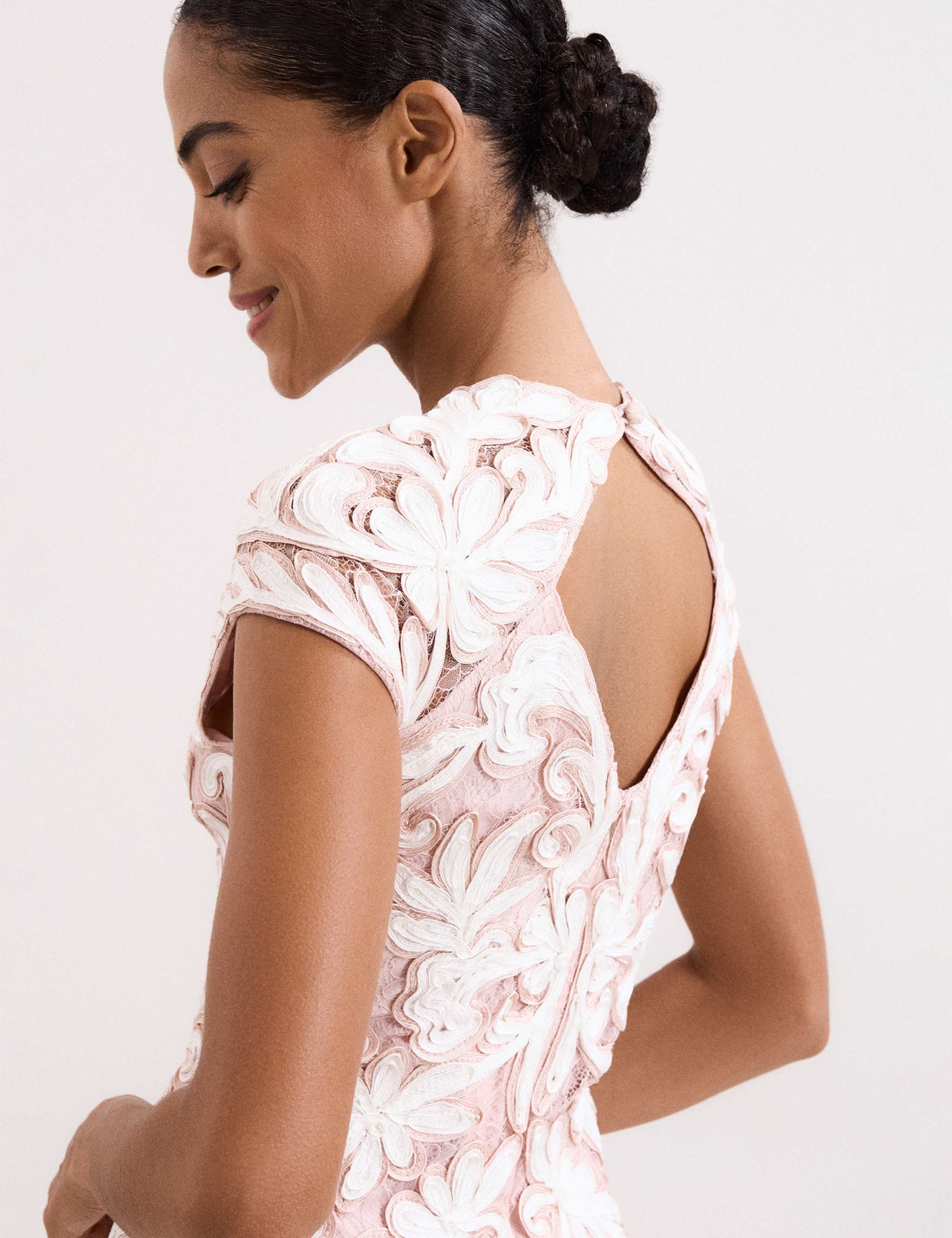 Embroidered Lace Knee Length Dress 8 of 8