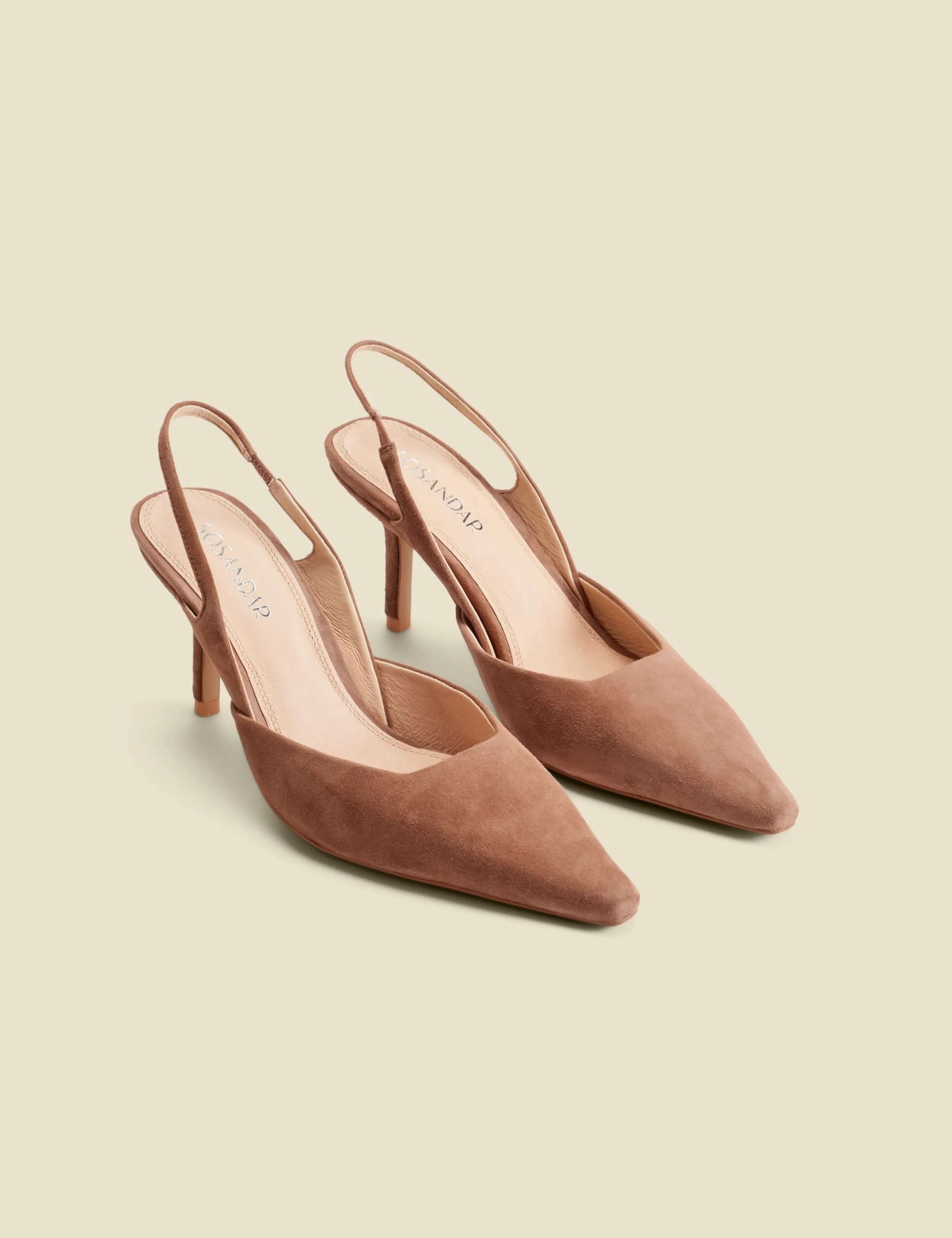 Suede Stiletto Heel Slingback Shoes 3 of 4