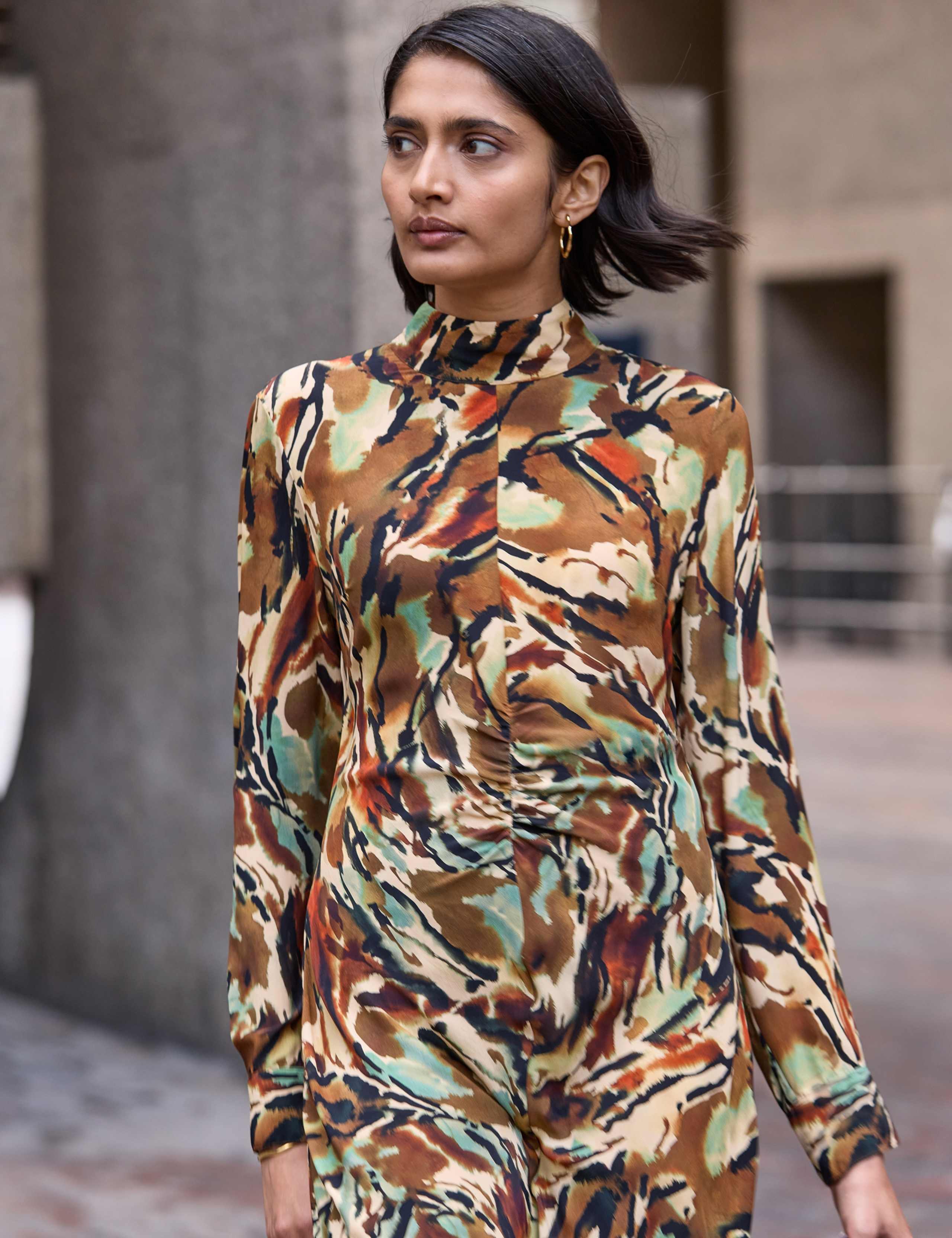 Printed Fit and Flare Midi Dress 4 of 6