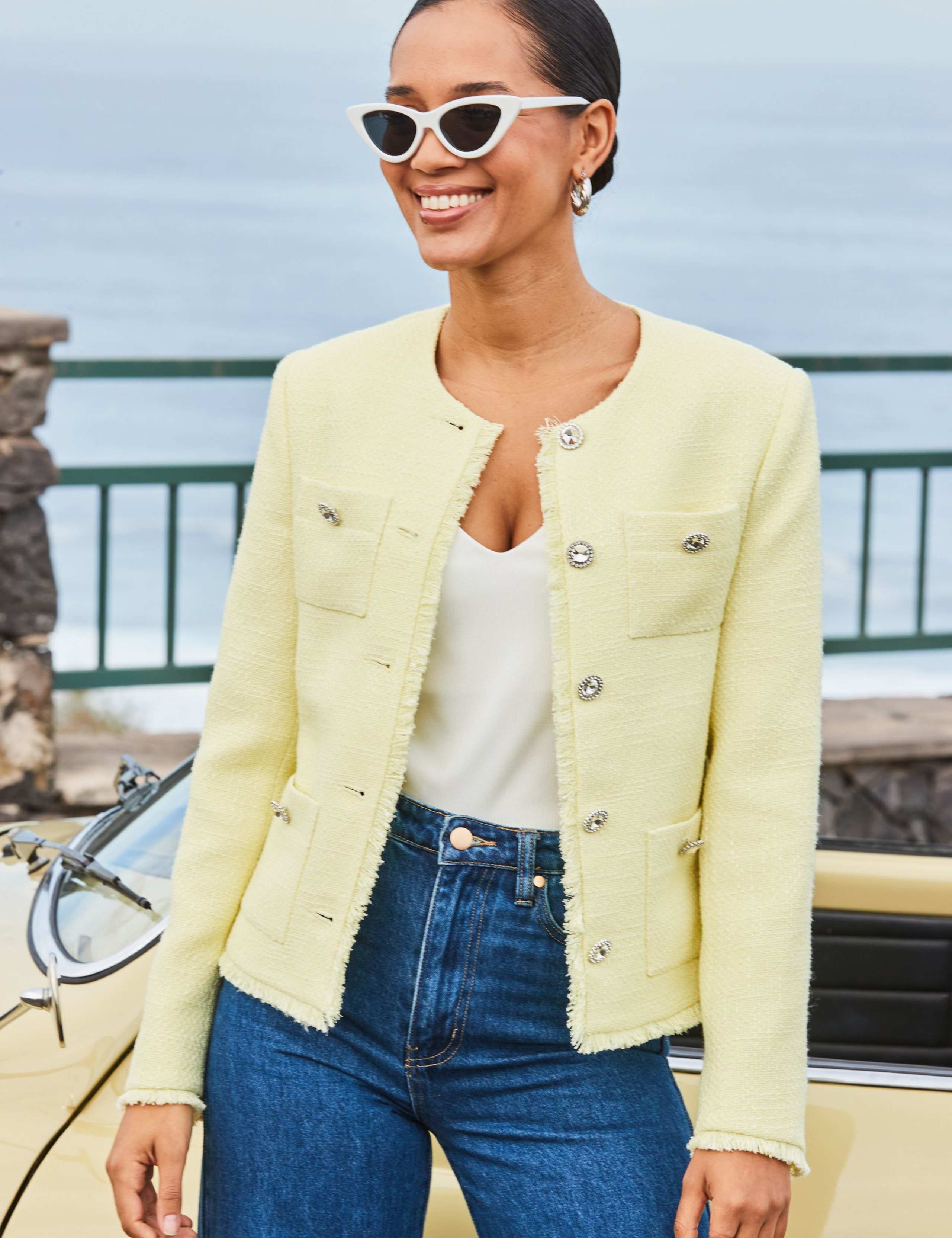 Textured Collarless Jacket 7 of 7