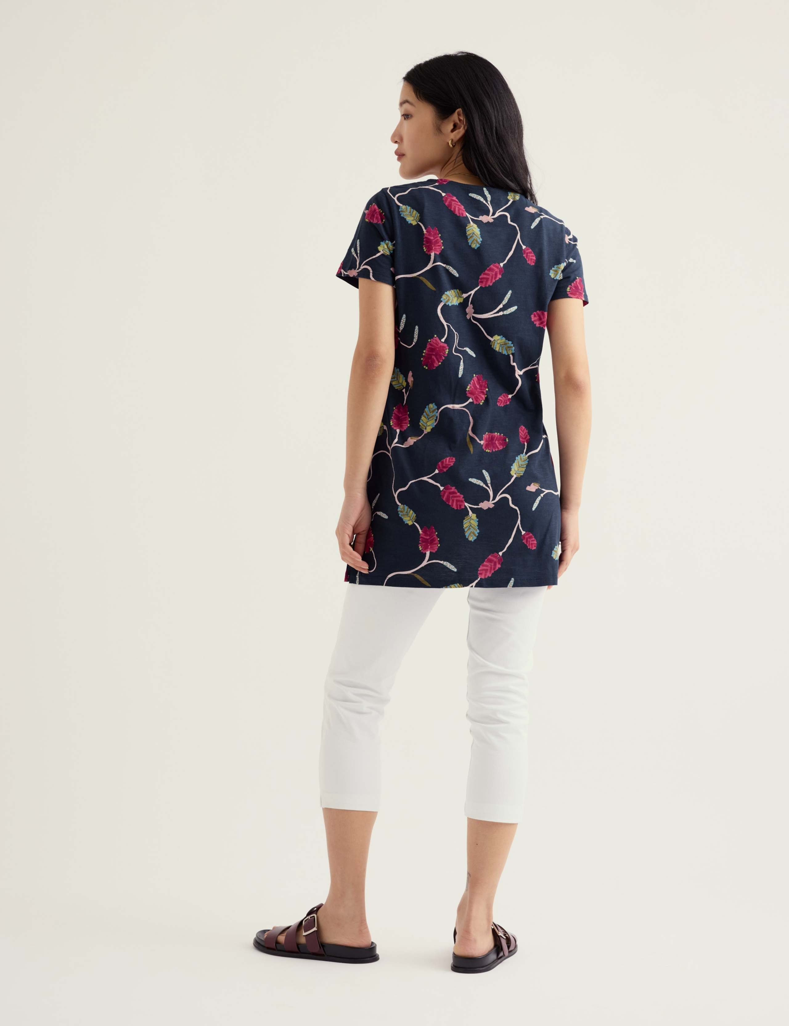 Pure Cotton Floral Notch Neck Tunic 5 of 5