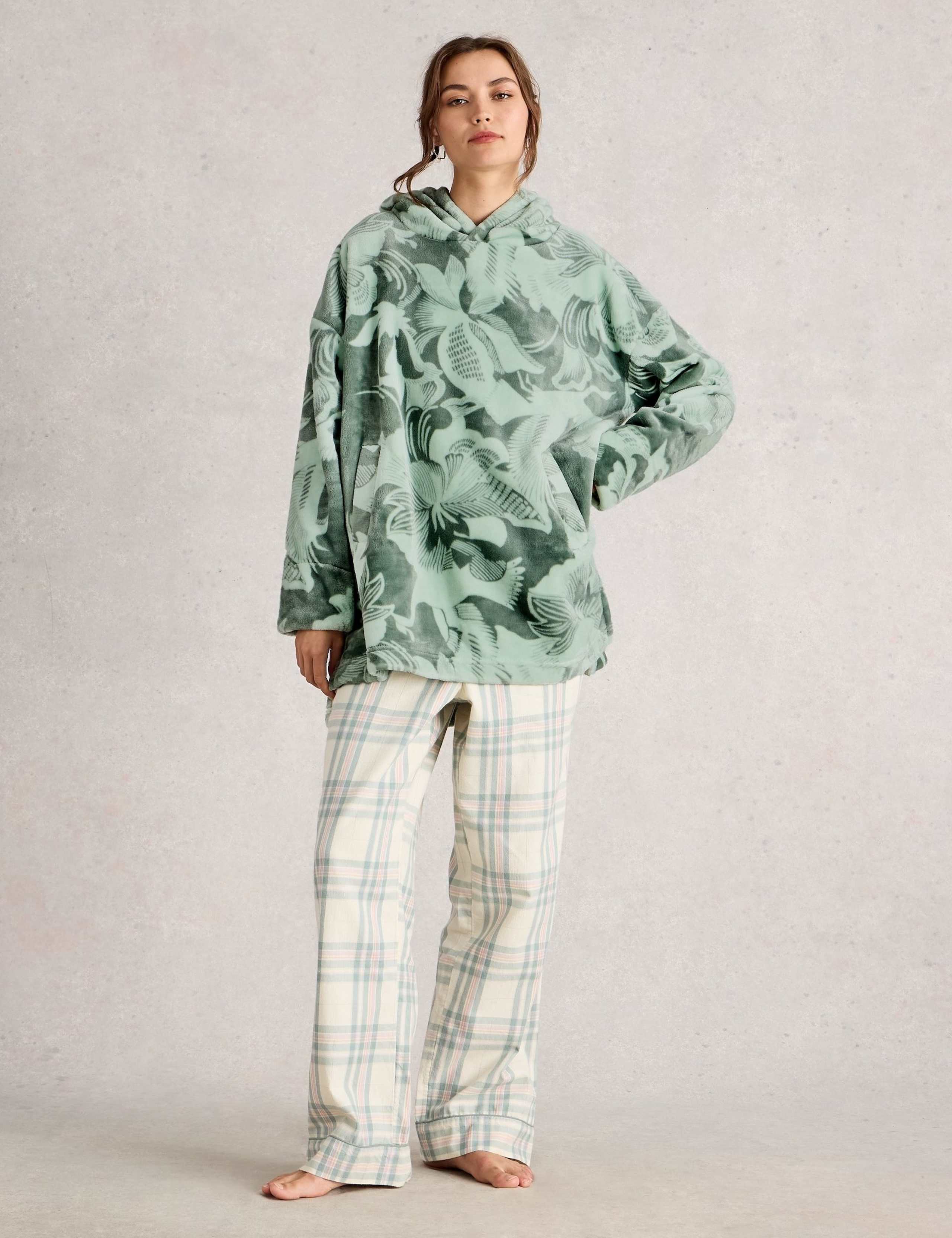 Printed Fleece Lounge Hoodie 3 of 6